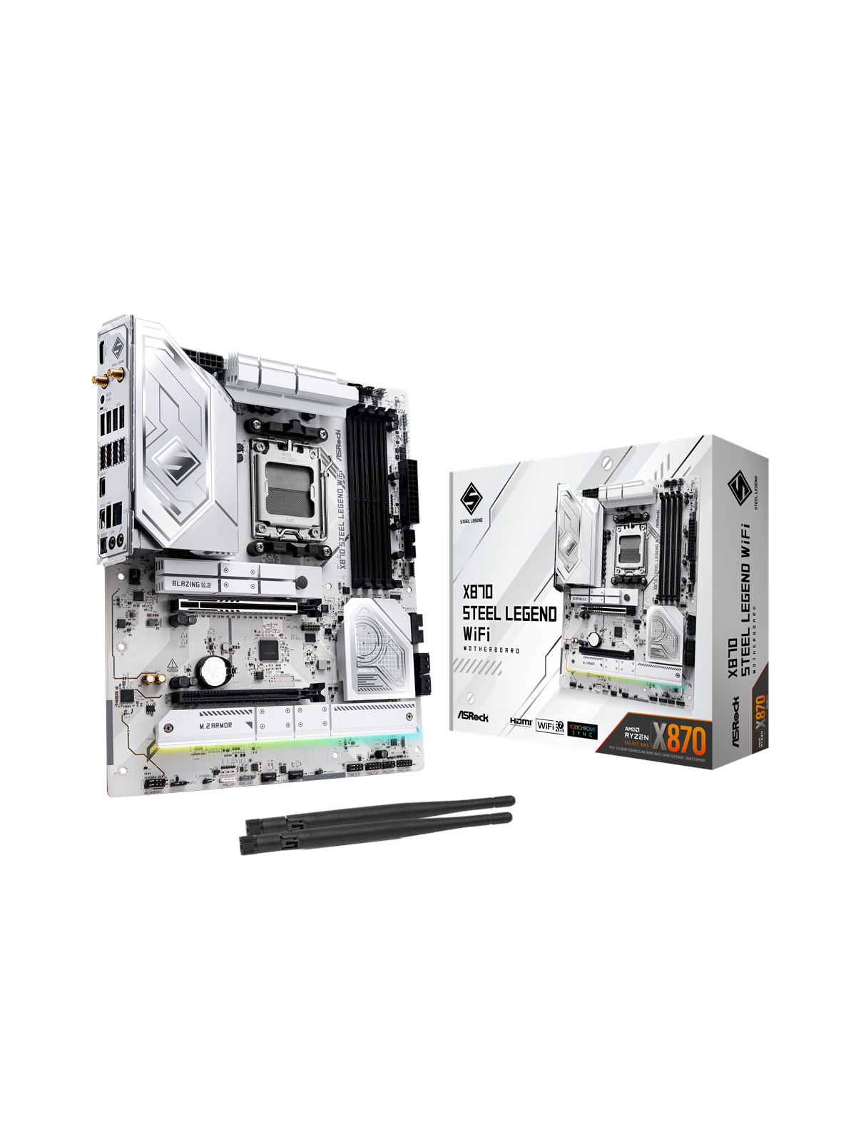ASRock X870 STEEL LEGEND WIFI Bundkort - AMD X870 - AMD AM5 socket - DDR5 RAM - ATX