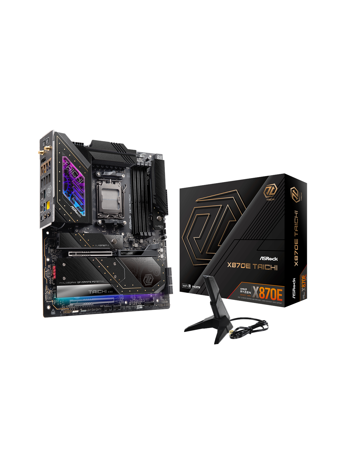 ASRock X870E TAICHI Bundkort - AMD X870E - AMD AM5 socket - DDR5 RAM - Extended ATX