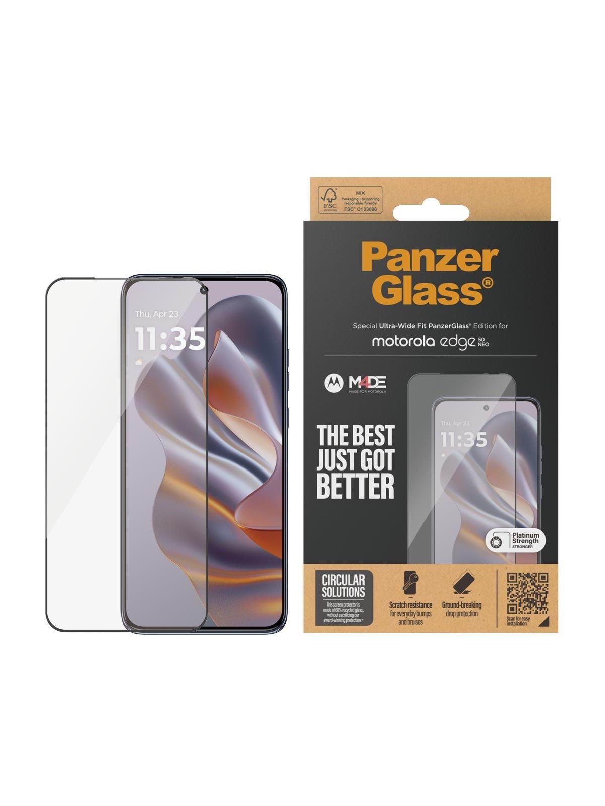 PanzerGlass Screen Protector Motorola Edge 50 Neo | Ultra-Wide Fit, Beskyttelsesglas