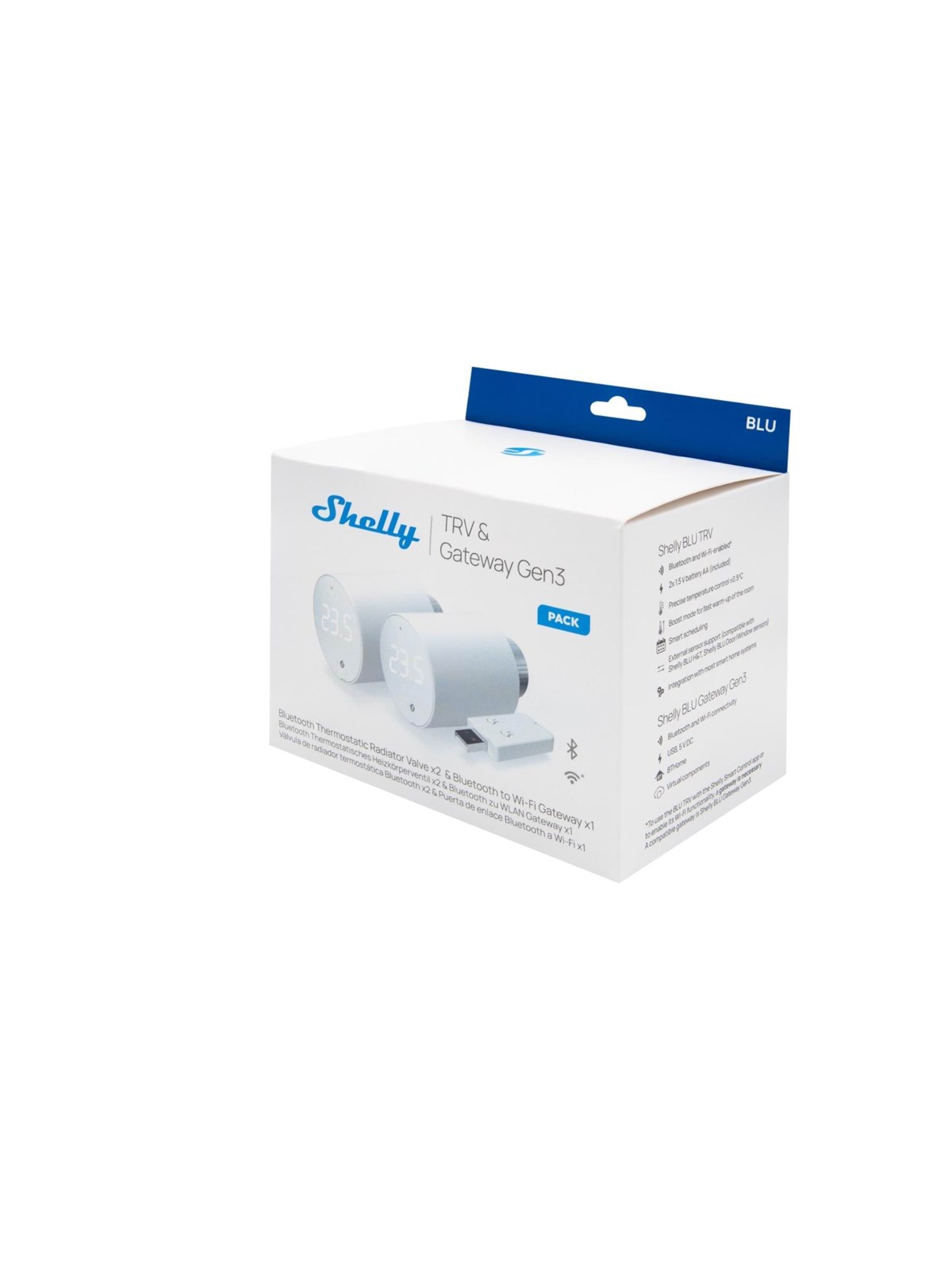 Shelly BLU TRV 2-Pack + BLU Gateway Gen3, Smart Home