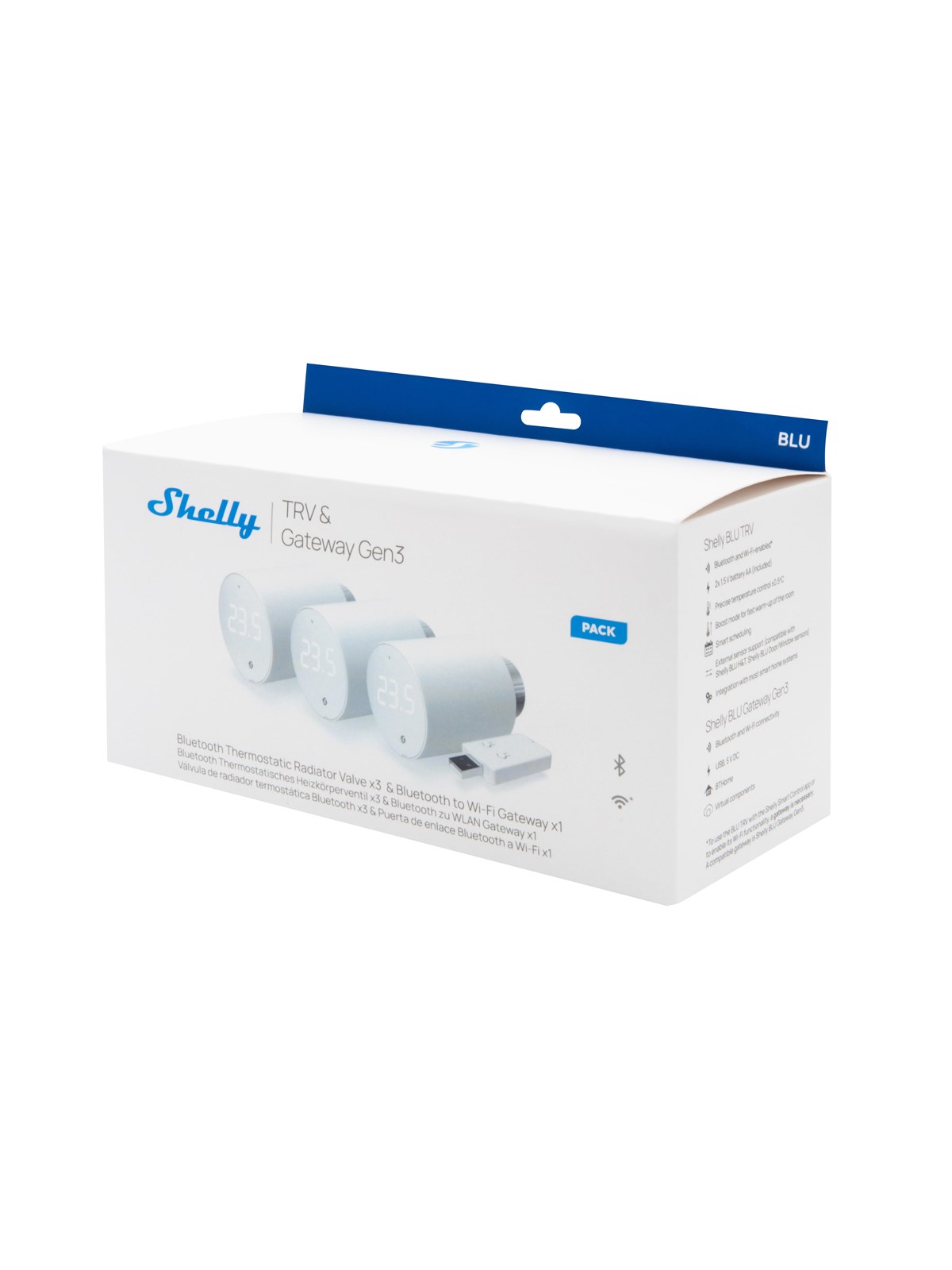 Shelly BLU TRV 3-Pack + BLU Gateway Gen3, Smart Home