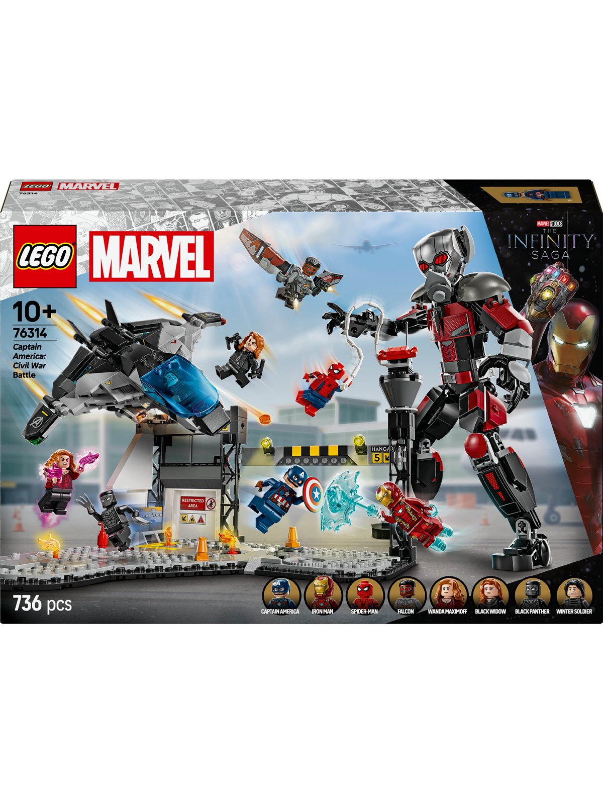 LEGO Super Herøs Marvel 76314 Captain America: Civil War-actionkamp