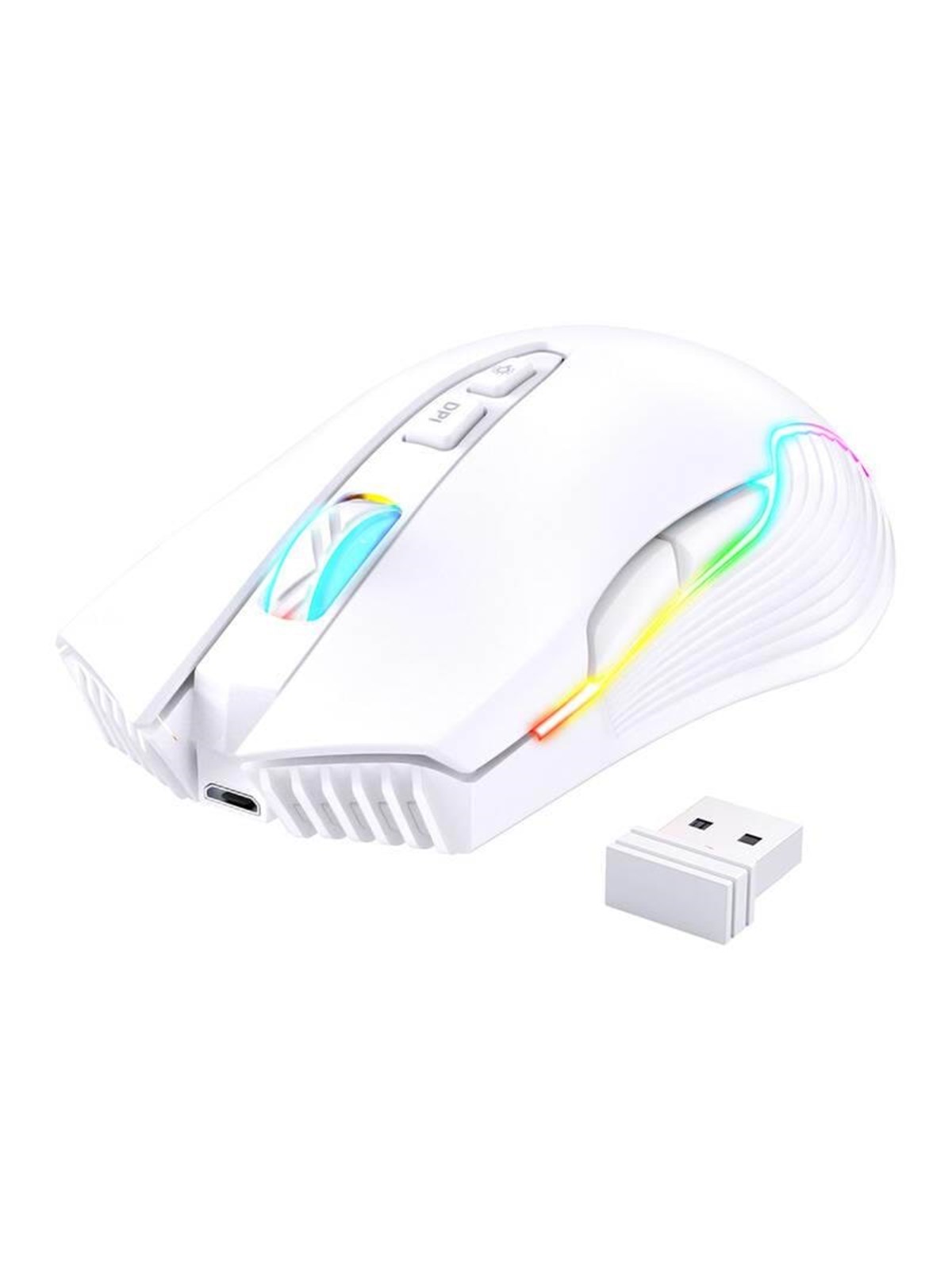 ONIKUMA CW905 Wireless - Gaming Mus - Optisk - 7 knapper - Hvid med RGB-LED lys