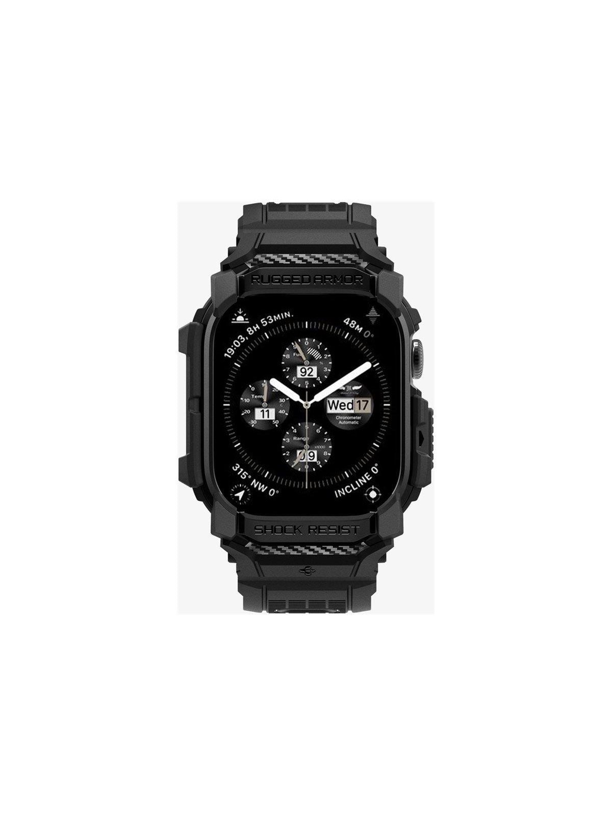 Spigen Rugged Armor Pro - matte black - Apple Watch 11/10 46mm, Smartwatch Tilbehør
