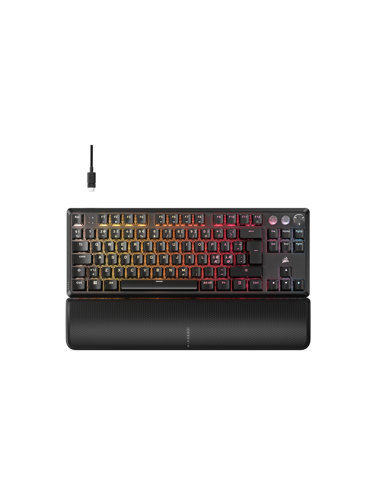 Corsair K70 PRO TKL - MGX Hall Effect - Gaming Tastatur - Nordisk - Sort