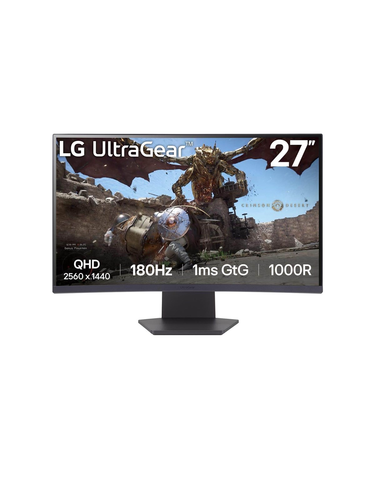 27" LG UltraGear 27GS60QC-B - 2560x1440 (QHD) - 180Hz - VA, Computerskærm