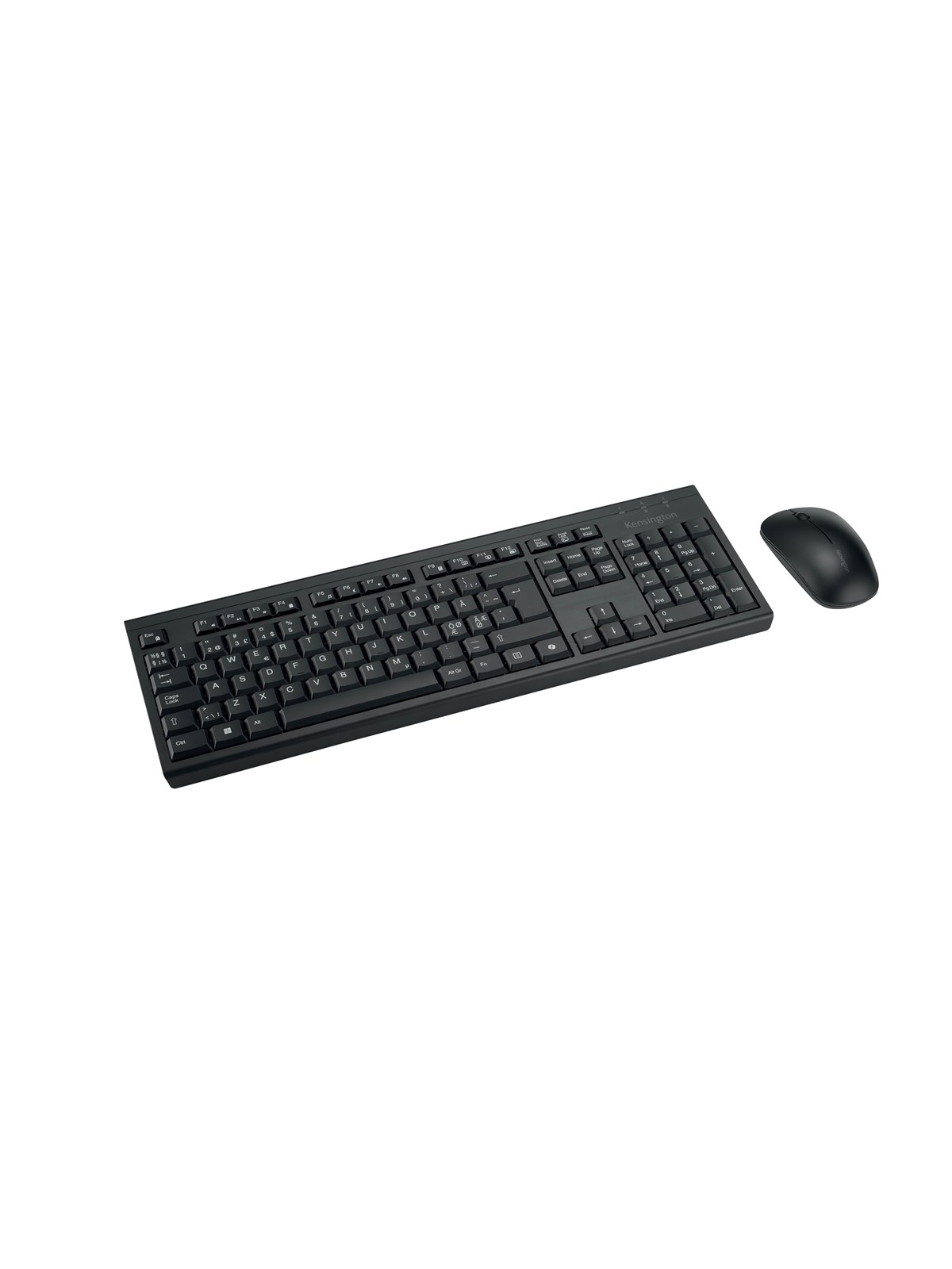 Kensington KM270 EQ genopladeligt tastatur- og mus-sæt - trådløst - Tastatur & Mus sæt - Nordisk - Sort