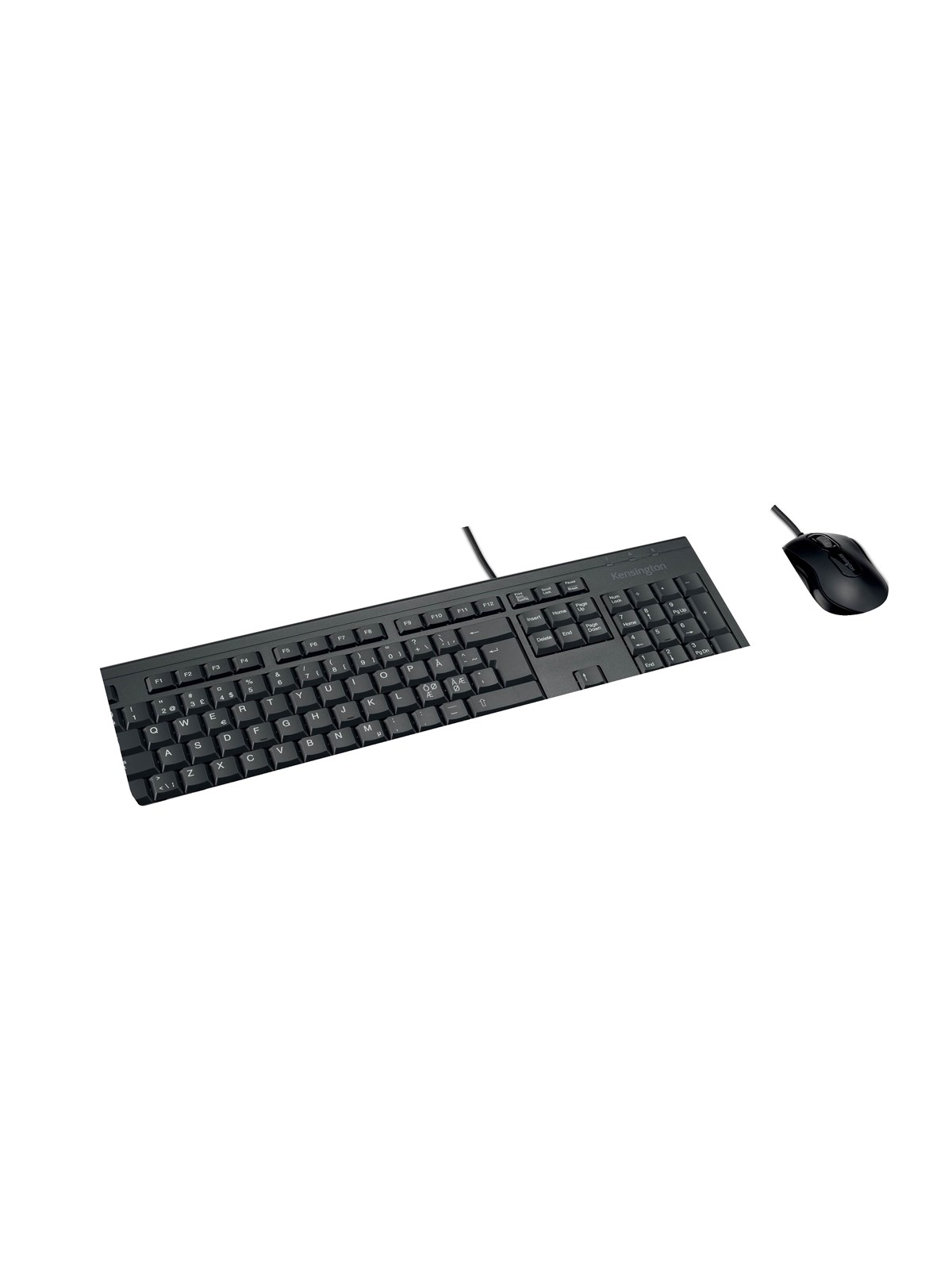 Kensington Kablet KM100 EQ-sæt med tastatur og mus Pan-nordisk layout - Tastatur & Mus sæt - Nordisk - Sort