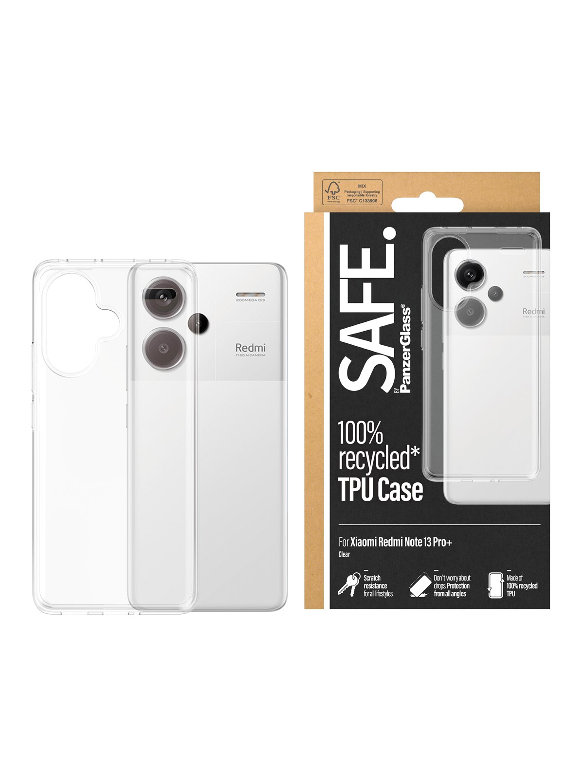 SAFE. by PanzerGlass TPU Case for Xiaomi Redmi Note 13 Pro+, Mobilcover