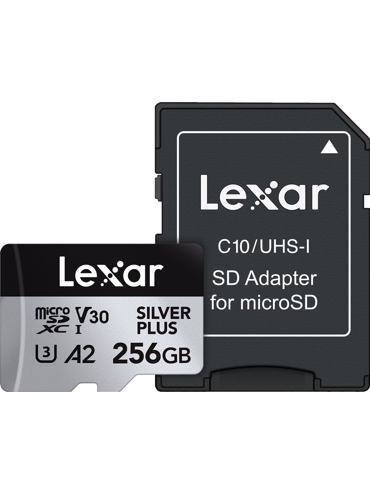Lexar Professional Silver Plus MicroSD/SD - 205MB/s - 256GB, Hukommelseskort
