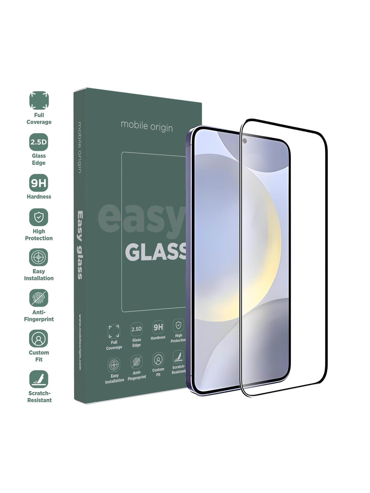 Mobile Origin EasyGlass Samsung Galaxy S24/S25, Beskyttelsesglas