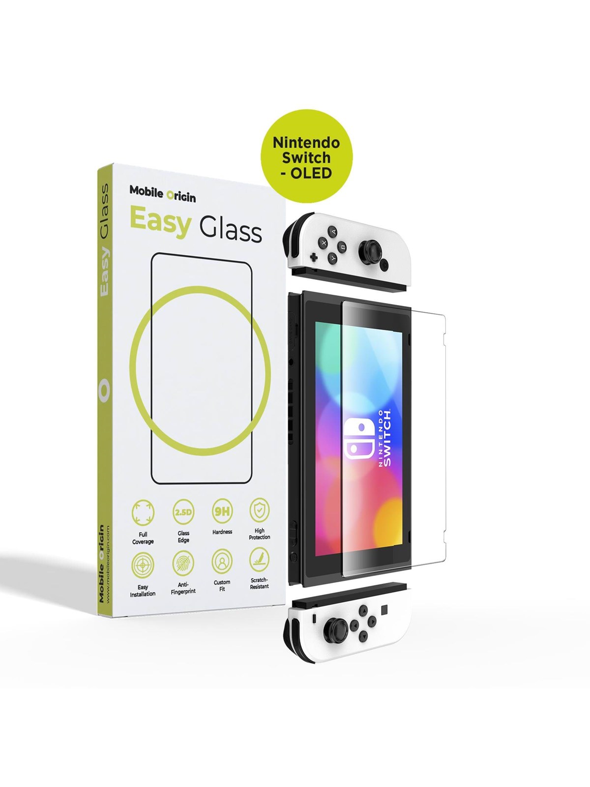 Mobile Origin EasyGlass Nintendo Switch - OLED, Beskyttelsesglas