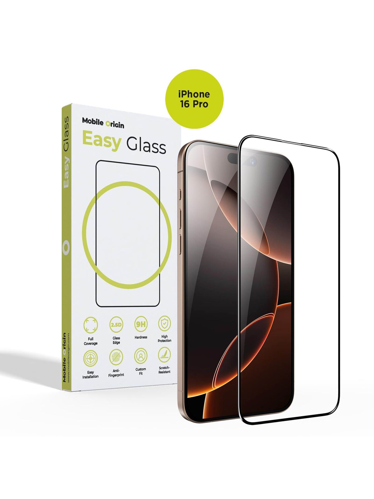 Mobile Origin EasyGlass - iPhone 16 Pro, Beskyttelsesglas