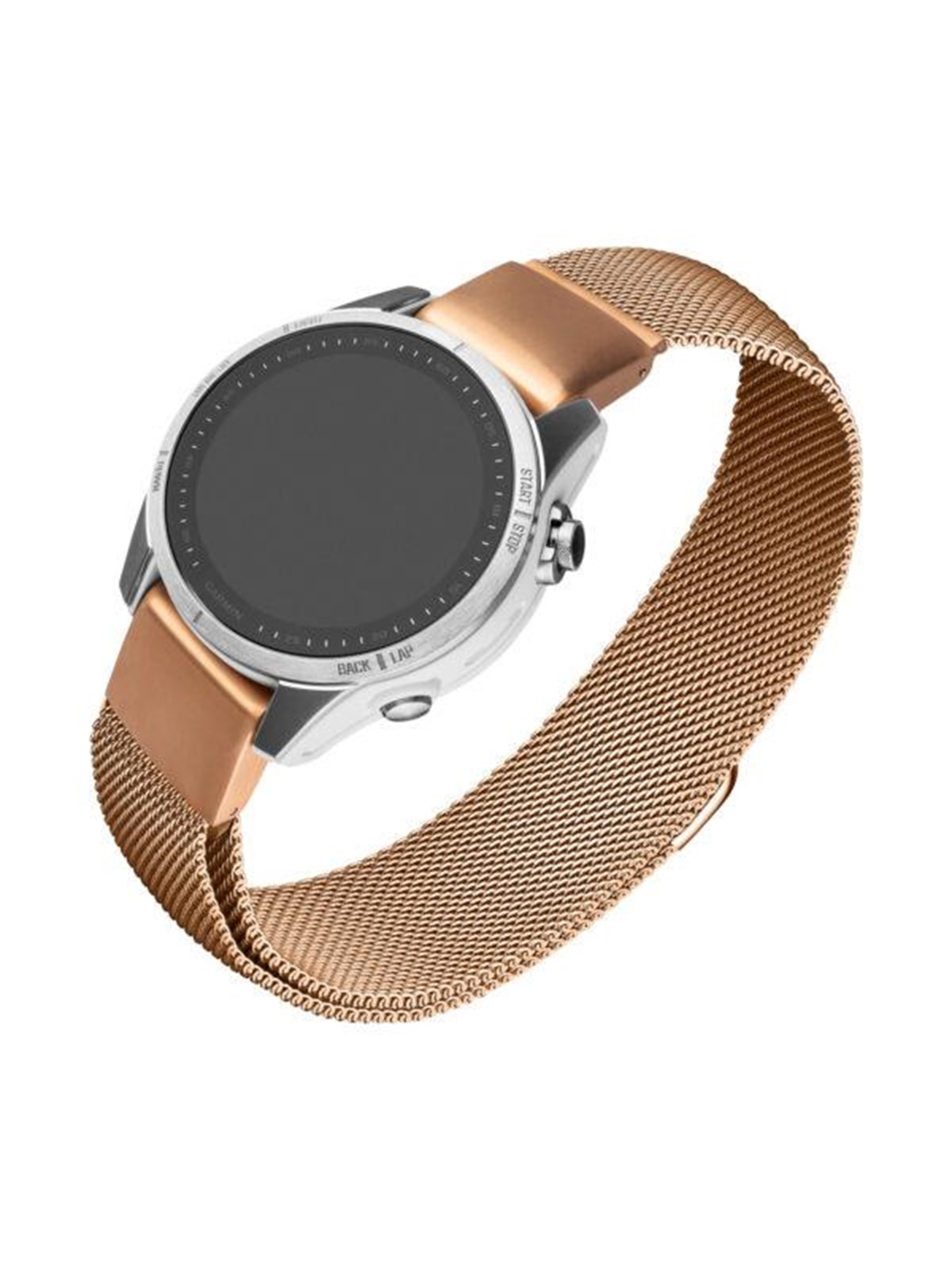 FIXED Mesh Strap for Garmin QuickFit 20mm - Rose Gold, Smartwatch Tilbehør