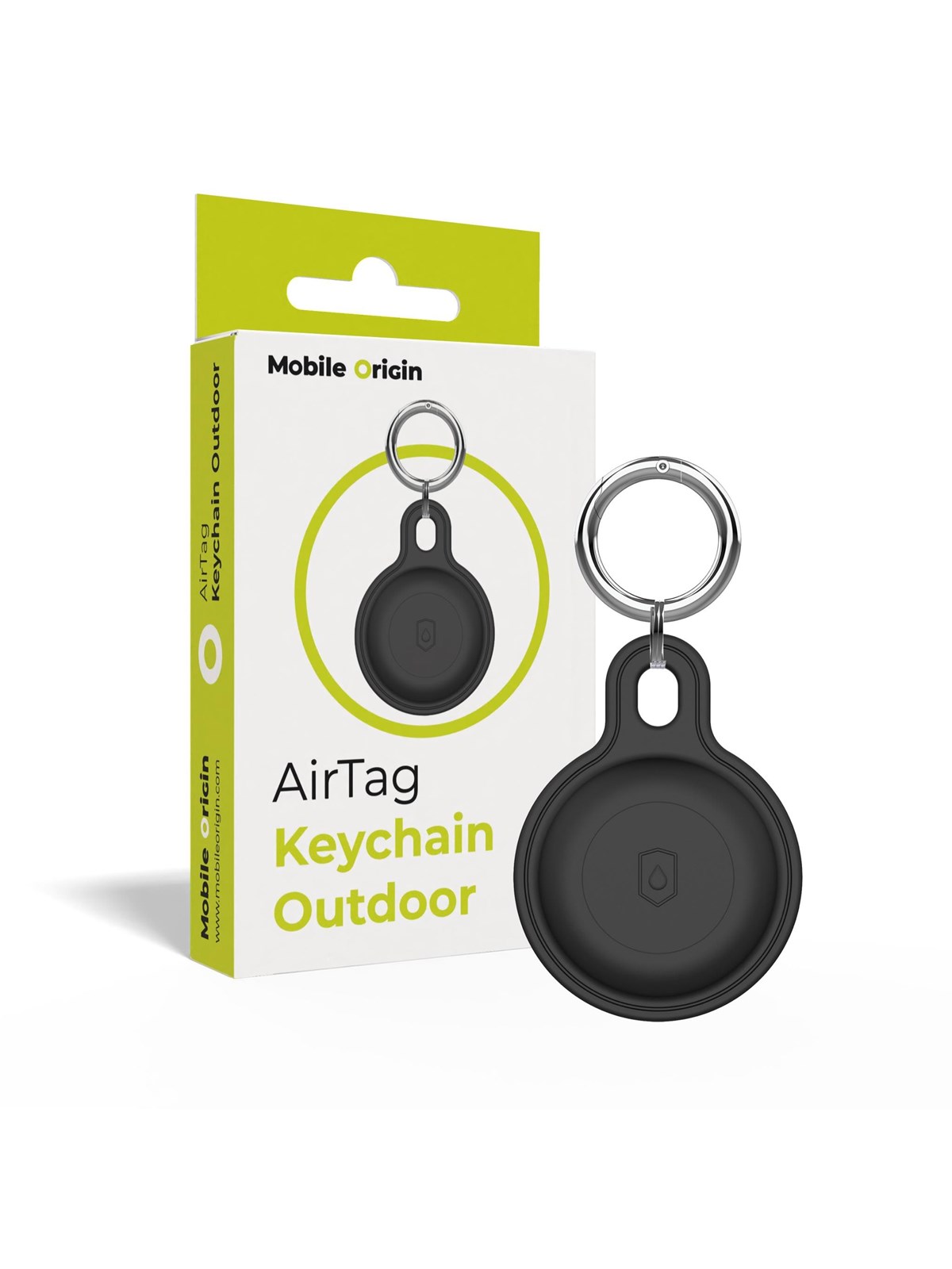 Mobile Origin AirTag Outdoor KeyChain - black, Mobil Tilbehør