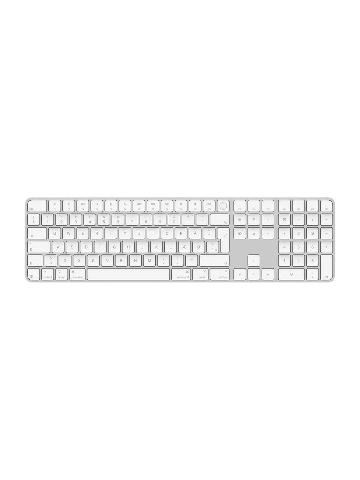 Apple Magic Keyboard with Touch ID and Numeric Keypad - Tastatur - Dansk - Hvid