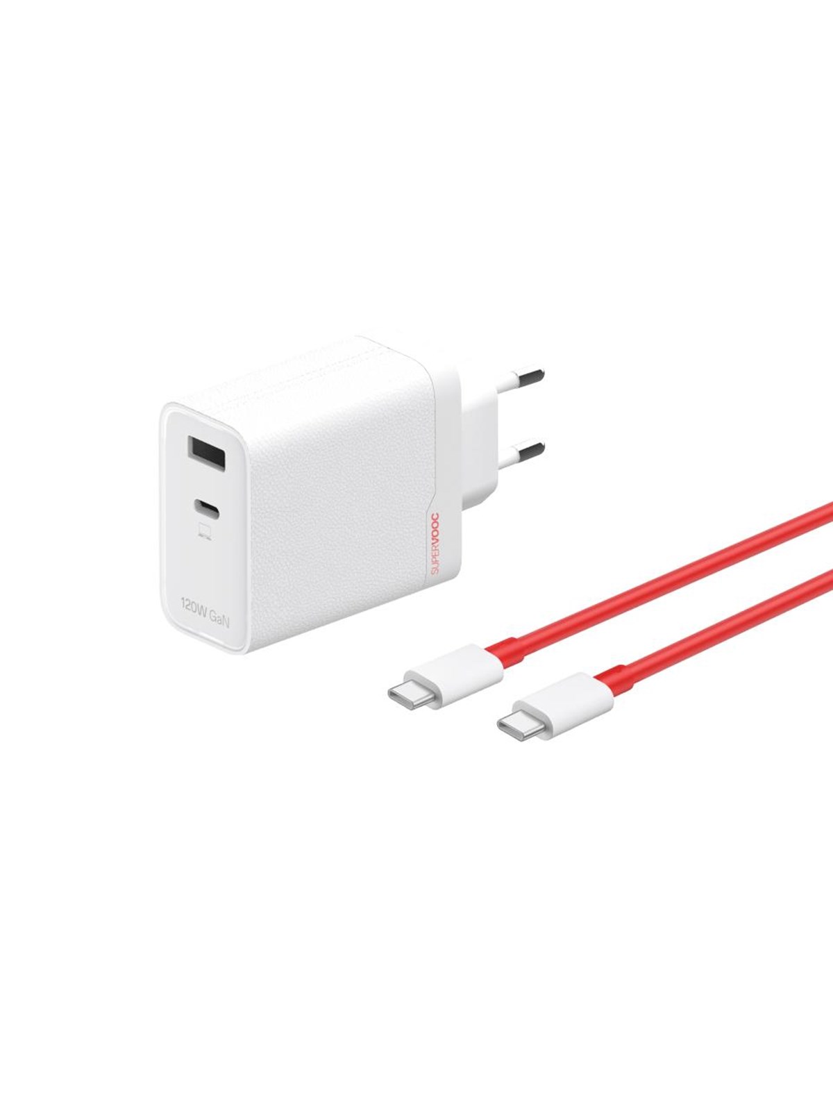 OnePlus 120W SUPERVOOC Dual Ports GaN Adapter (Type-C + Type-A), Mobil Oplader