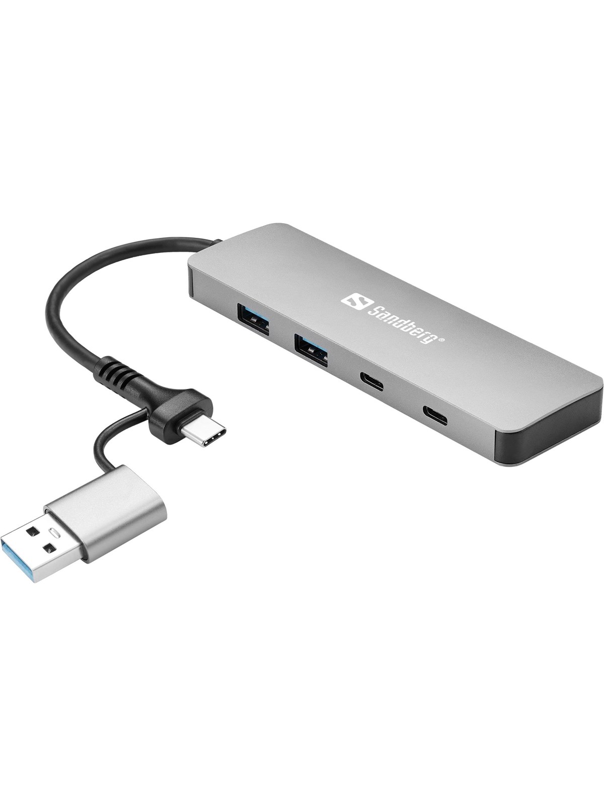 Sandberg 4-Port USB Hub USB hub - USB 3.0 - 4 ports - Sølv, Usb Hub