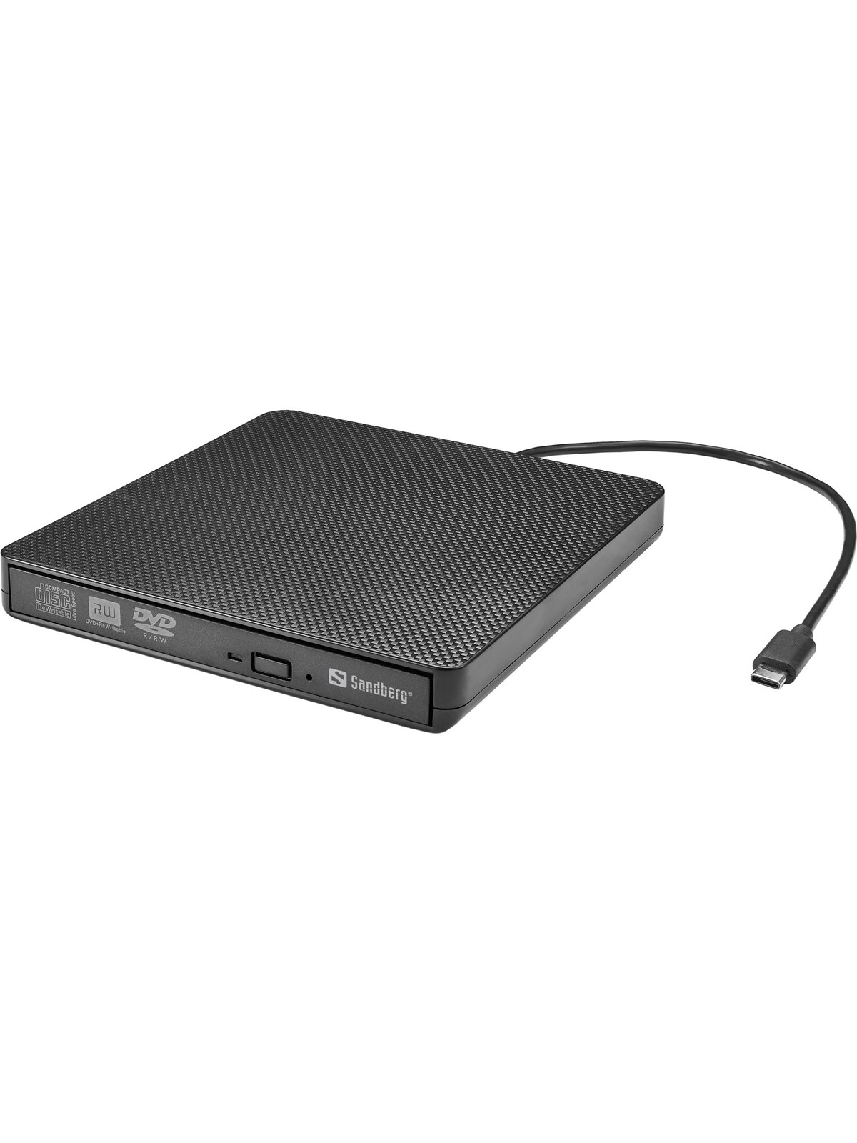 Sandberg USB-C/A DVD Burner - CD-RW (Brænder) - USB-C - Sort, Eksternt Drev