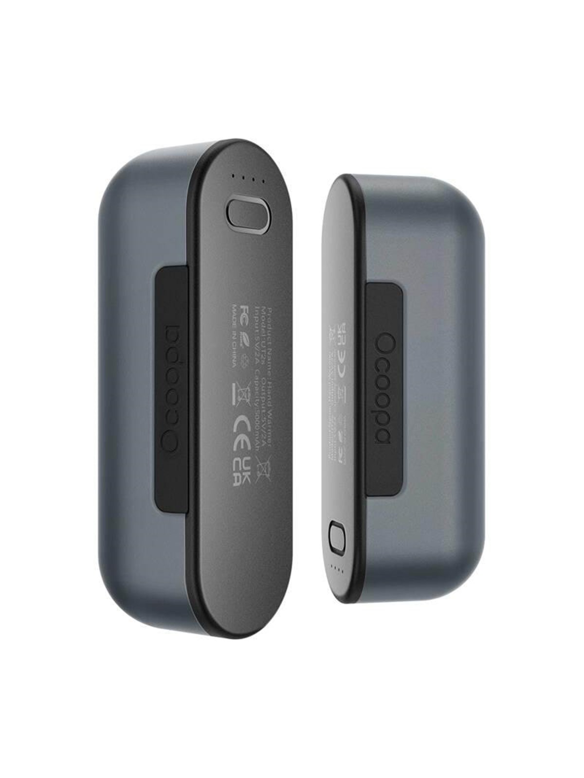Ocoopa UT2s 2x5000 mAh hand warmer with powerbank function USB-C Powerbank - Grå - 5000 mAh