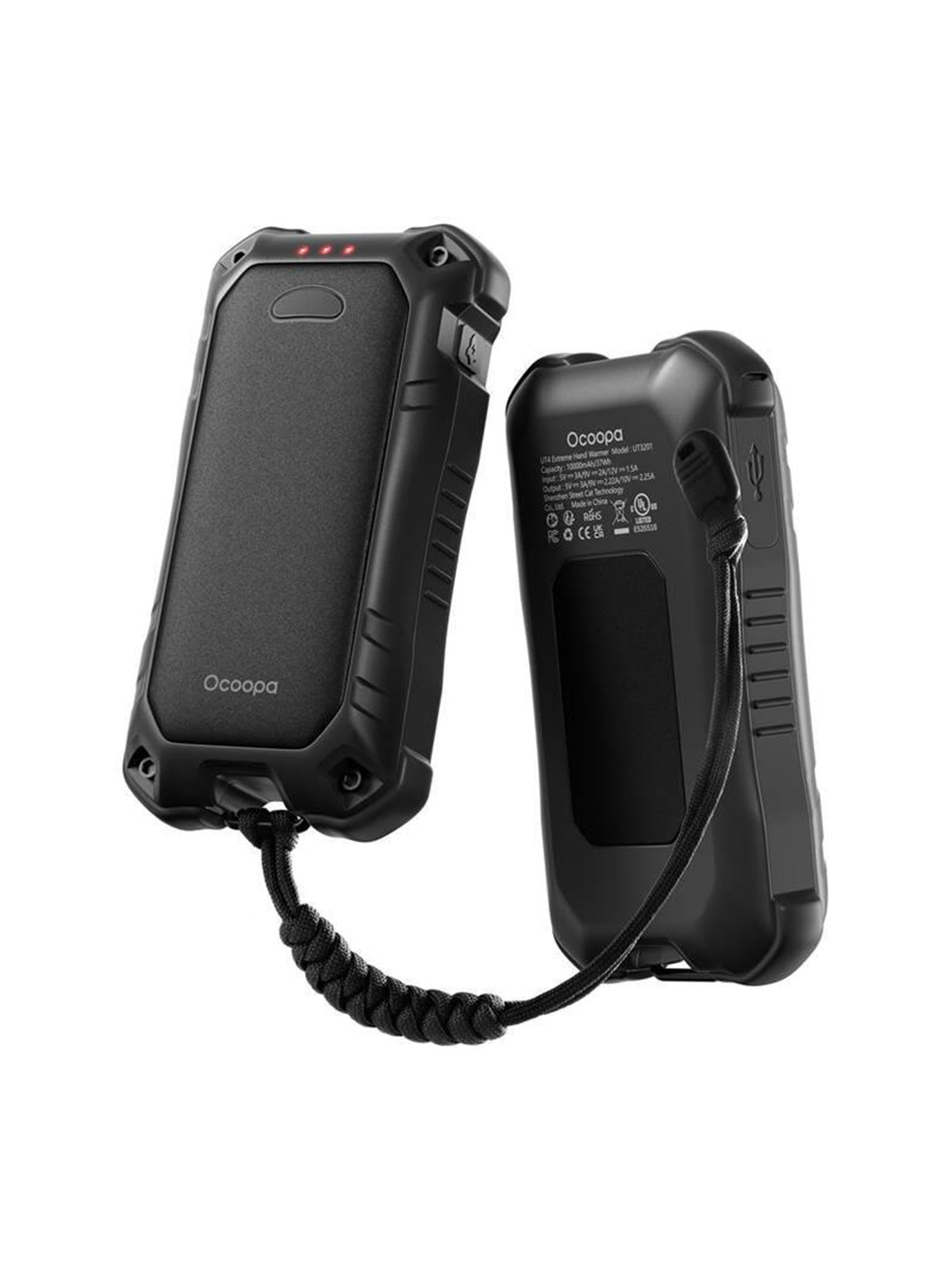 Ocoopa UT4 Extreme Hand Warmer with Powerbank function USB-C Powerbank - Sort - 10000 mAh