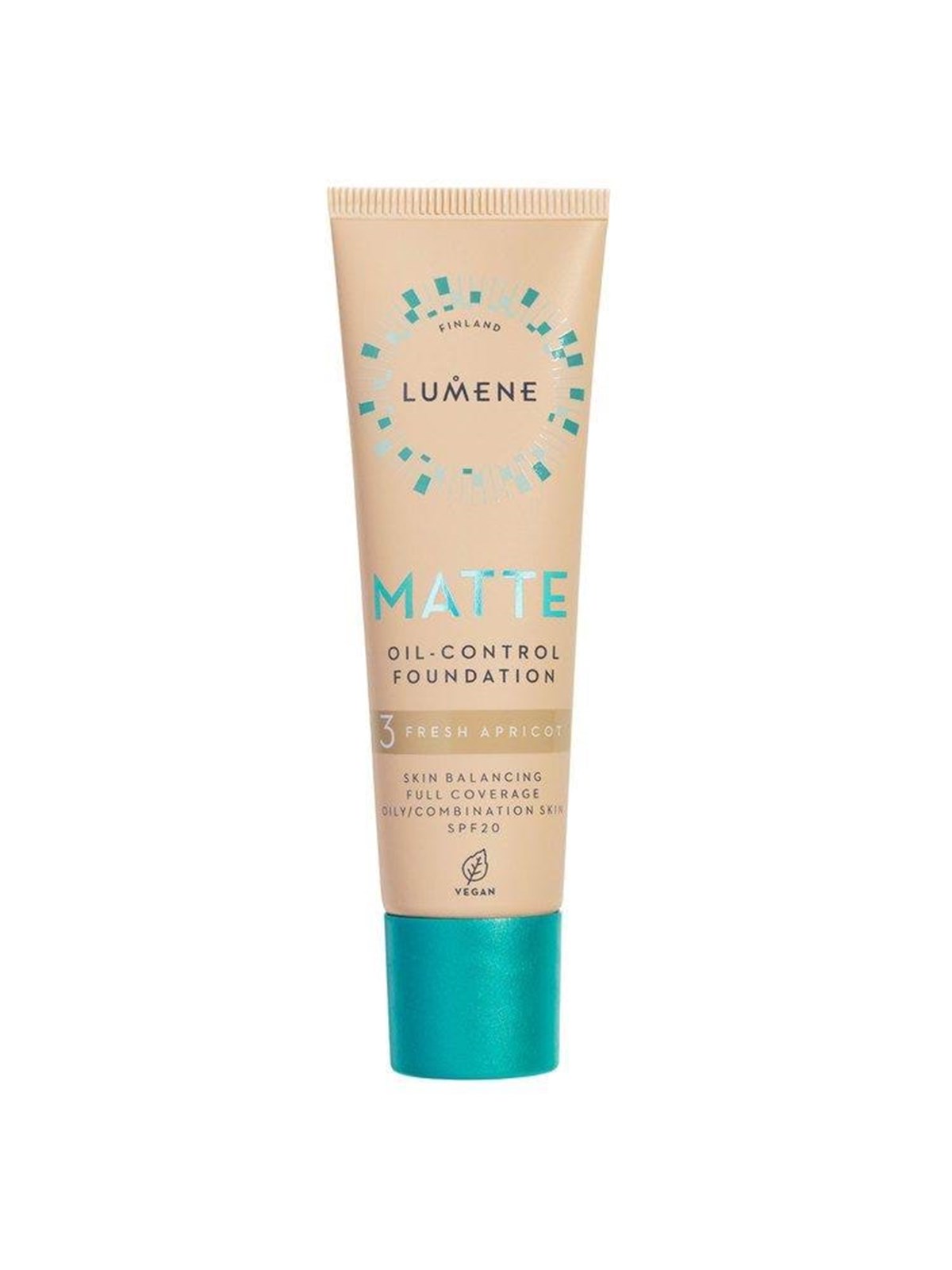 Lumene Cosmetics Oil-Control Matte Foundation 3 fresh apricot 30 ML, Makeup