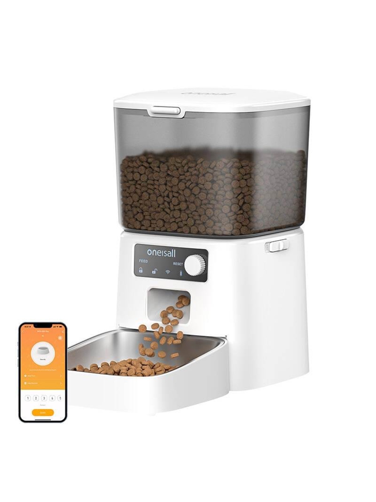 Oneisall PFD001 Pro Smart Food Dispenser for Pets White, Katteudstyr