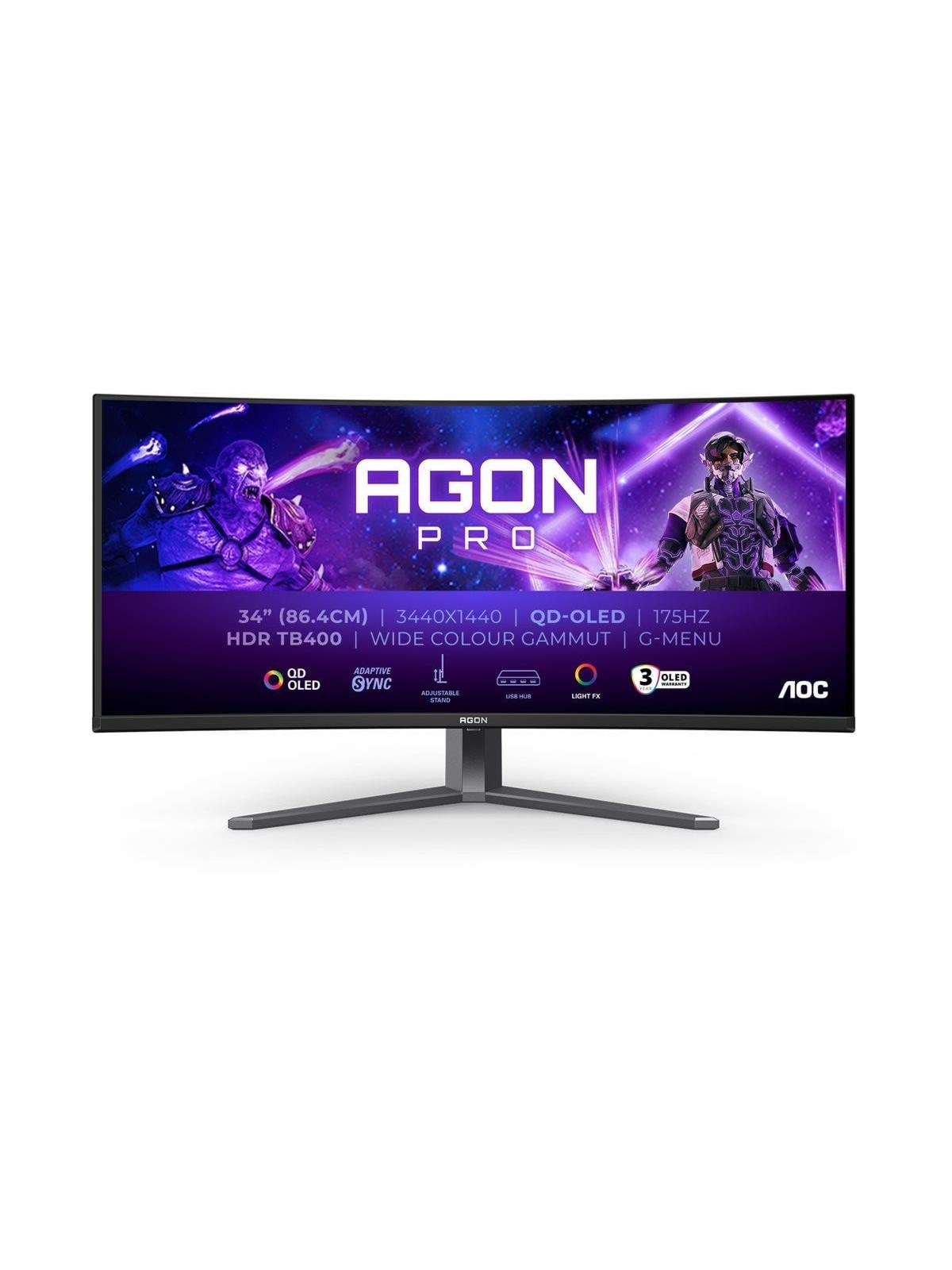 34" AOC AG346UCD - 3440×1440 (UWQHD) - 175 Hz - QD-OLED, Computerskærm