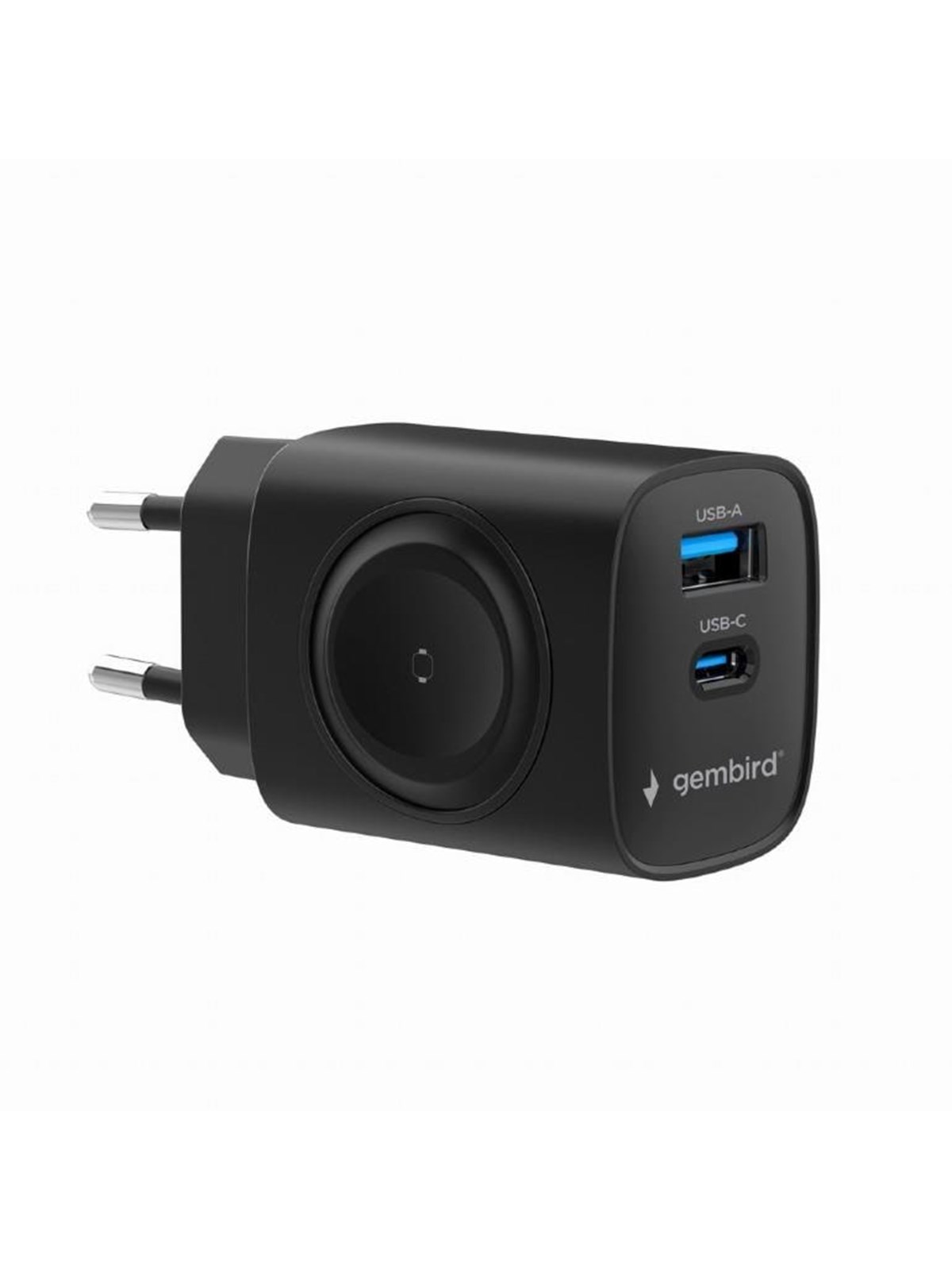 Gembird 2-in-1 20W Apple Watch + phone fast charger - Black, Mobil Oplader
