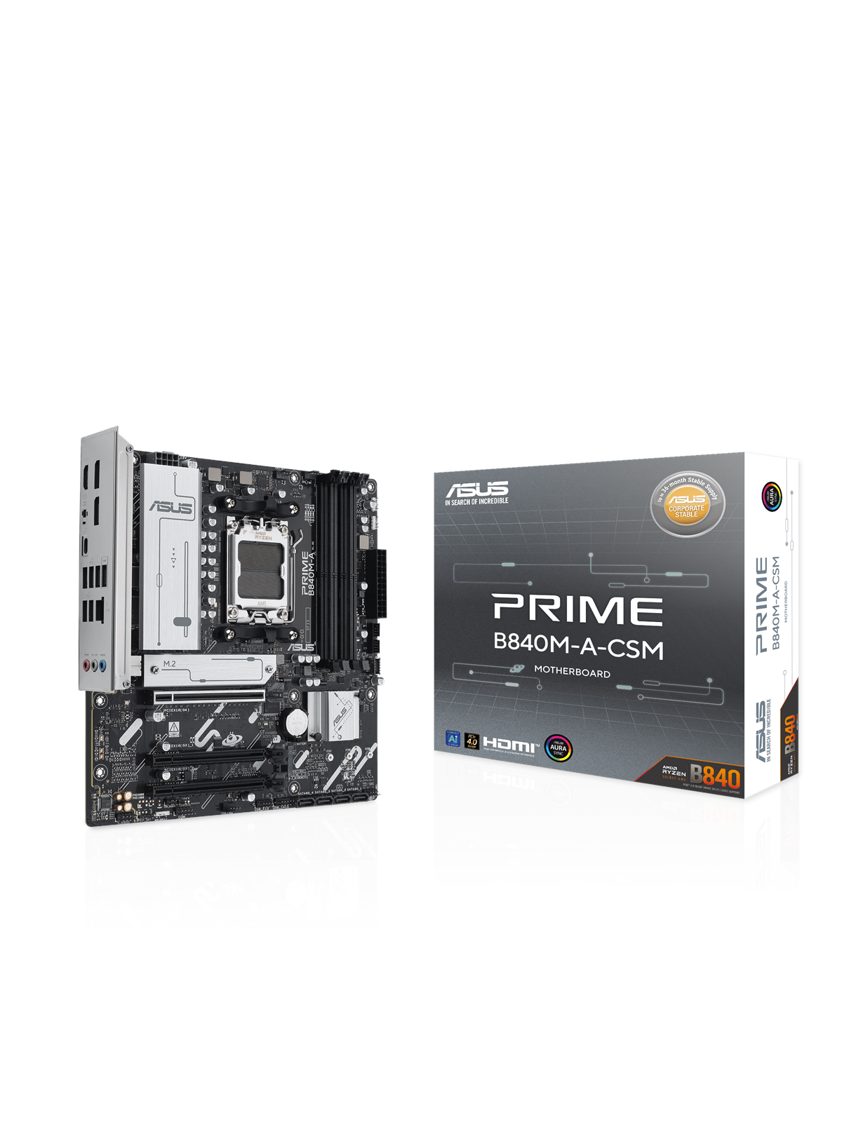 ASUS PRIME B840M-A-CSM Bundkort - AMD B840 - AMD AM5 socket - DDR5 RAM - Micro-ATX