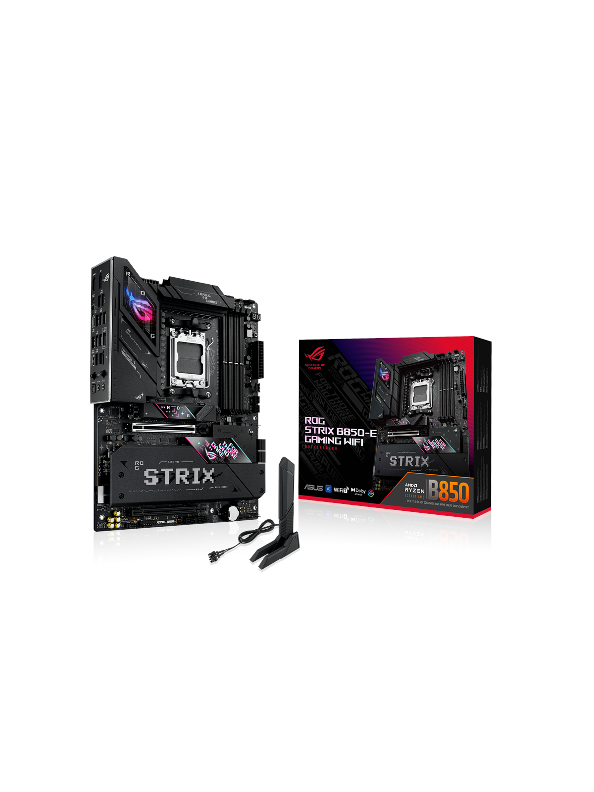 ASUS ROG STRIX B850-E GAMING WIFI Bundkort - AMD B850 - AMD AM5 socket - DDR5 RAM - ATX