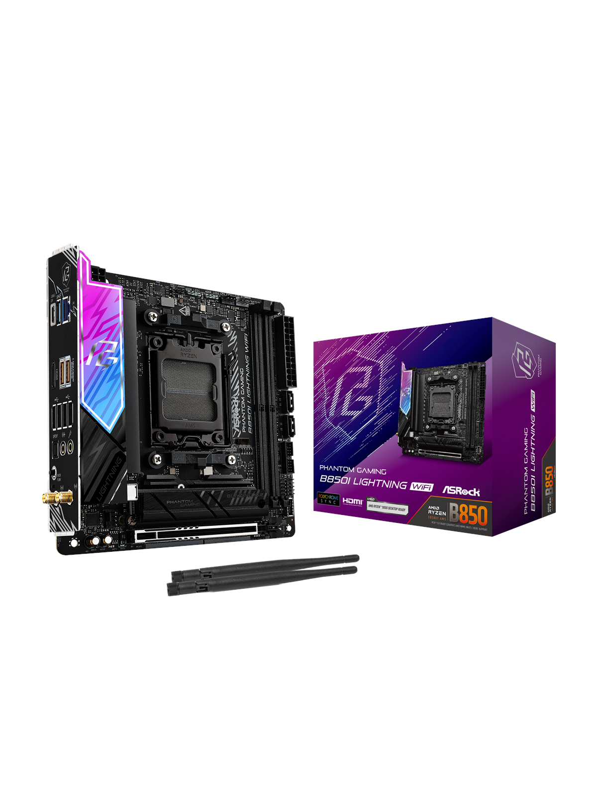 ASRock B850I Lightning WiFi Bundkort - AMD B850 - AMD AM5 socket - DDR5 RAM - Mini-ITX