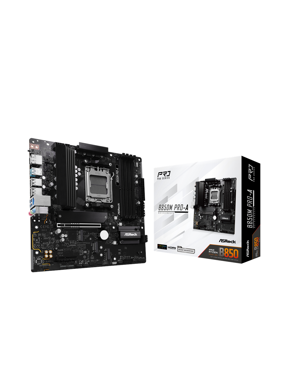 ASRock B850M Pro-A Bundkort - AMD B850 - AMD AM5 socket - DDR5 RAM - Micro-ATX