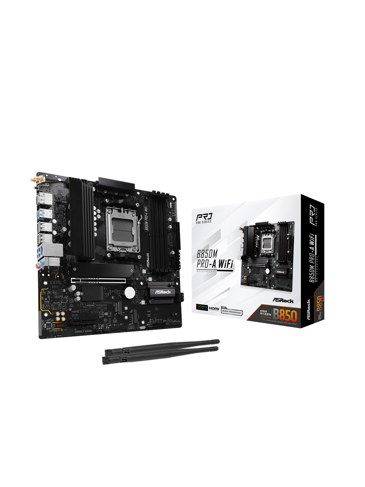 ASRock B850M Pro-A WiFi Bundkort - AMD B850 - AMD AM5 socket - DDR5 RAM - Micro-ATX