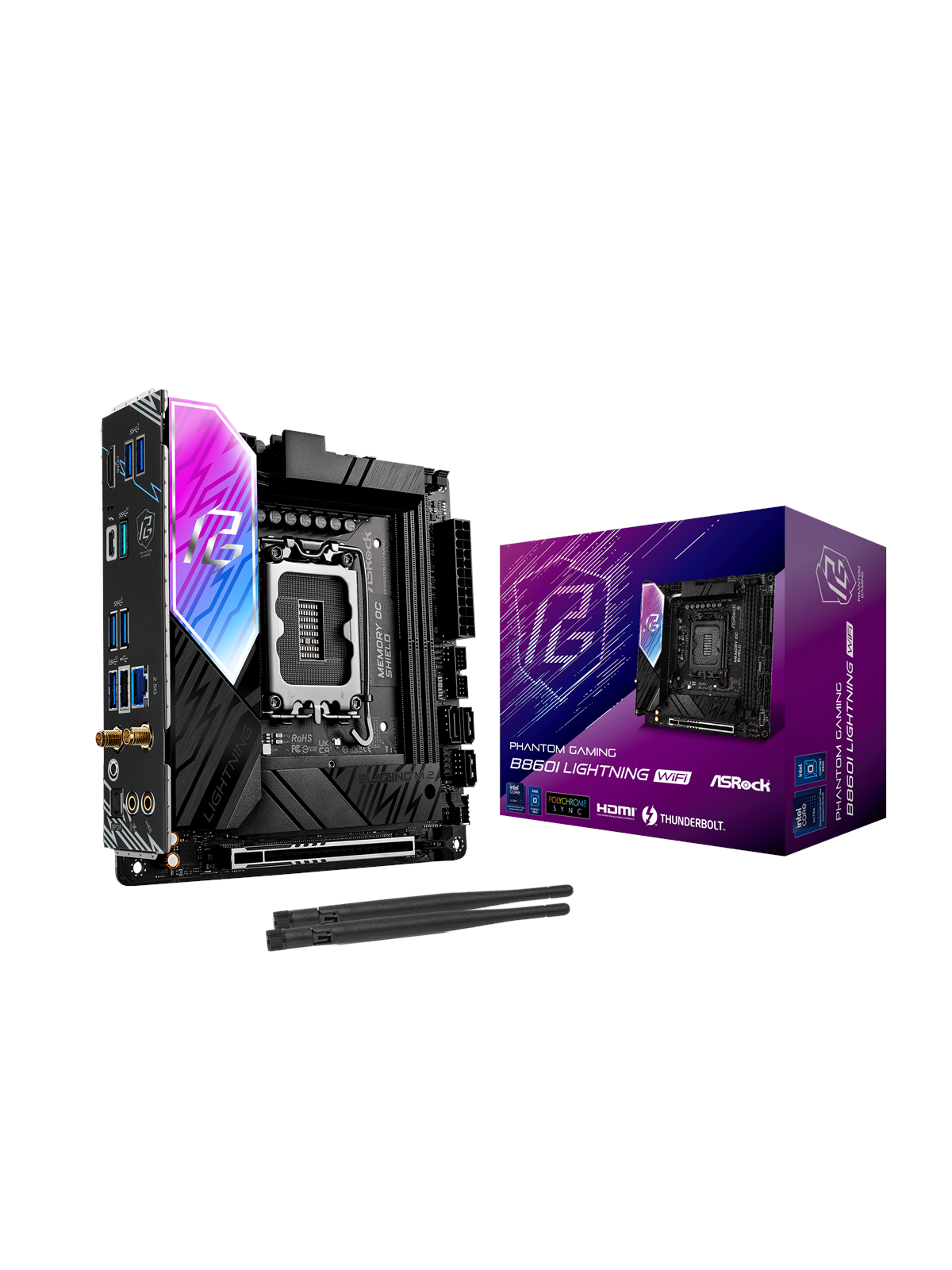 ASRock B860I Lightning WiFi Bundkort - Intel B860 - Intel LGA1851 socket - DDR5 RAM - Mini-ITX