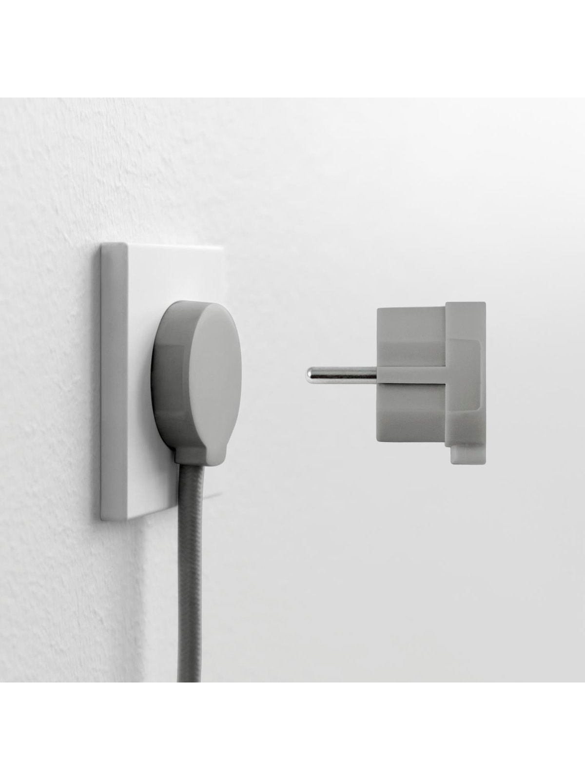 NORM F Stikprop, Mat Grå (Schuko standard), Afbrydermateriel