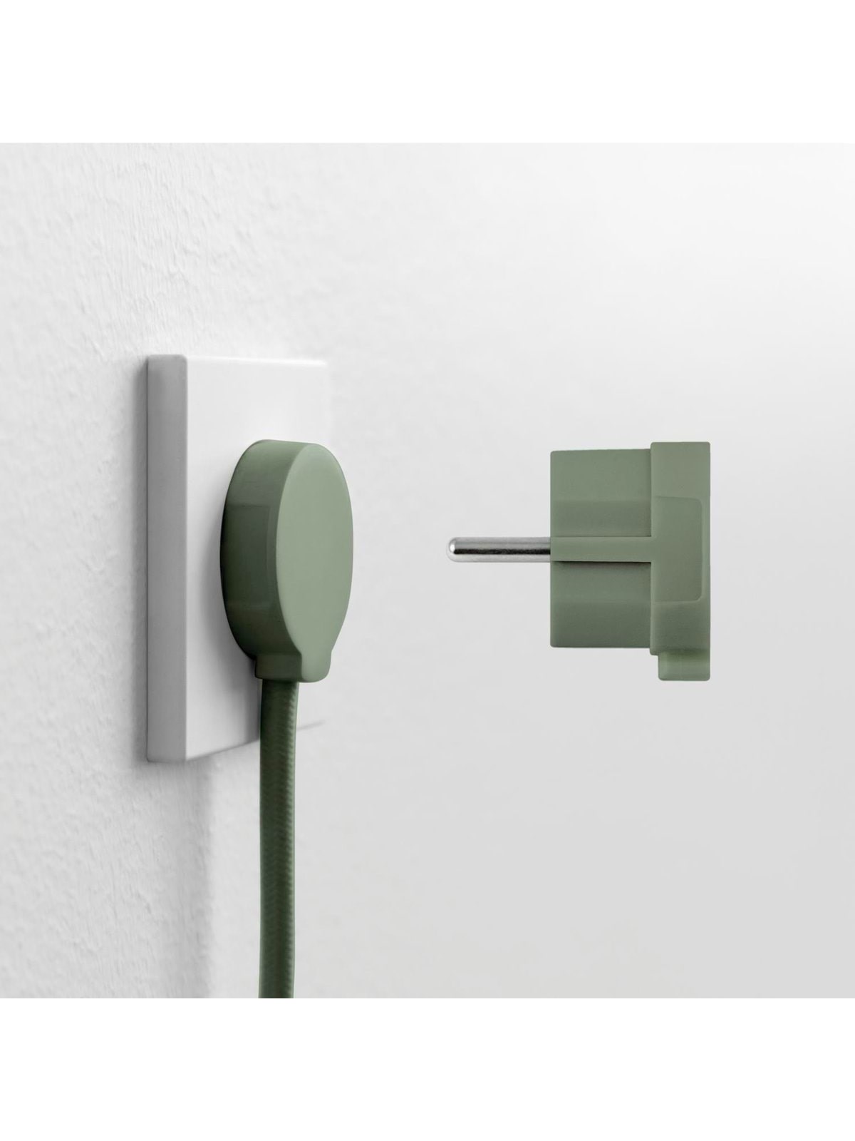 NORM F Stikprop, Mat Grøn (Schuko standard), Afbrydermateriel