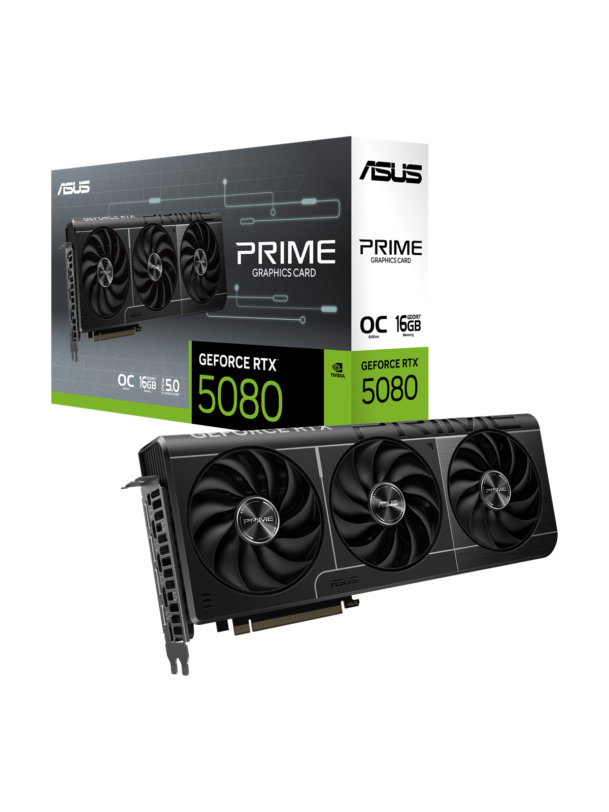 ASUS GeForce RTX 5080 Prime OC - 16GB GDDR7 RAM - Grafikkort, Grafikkort