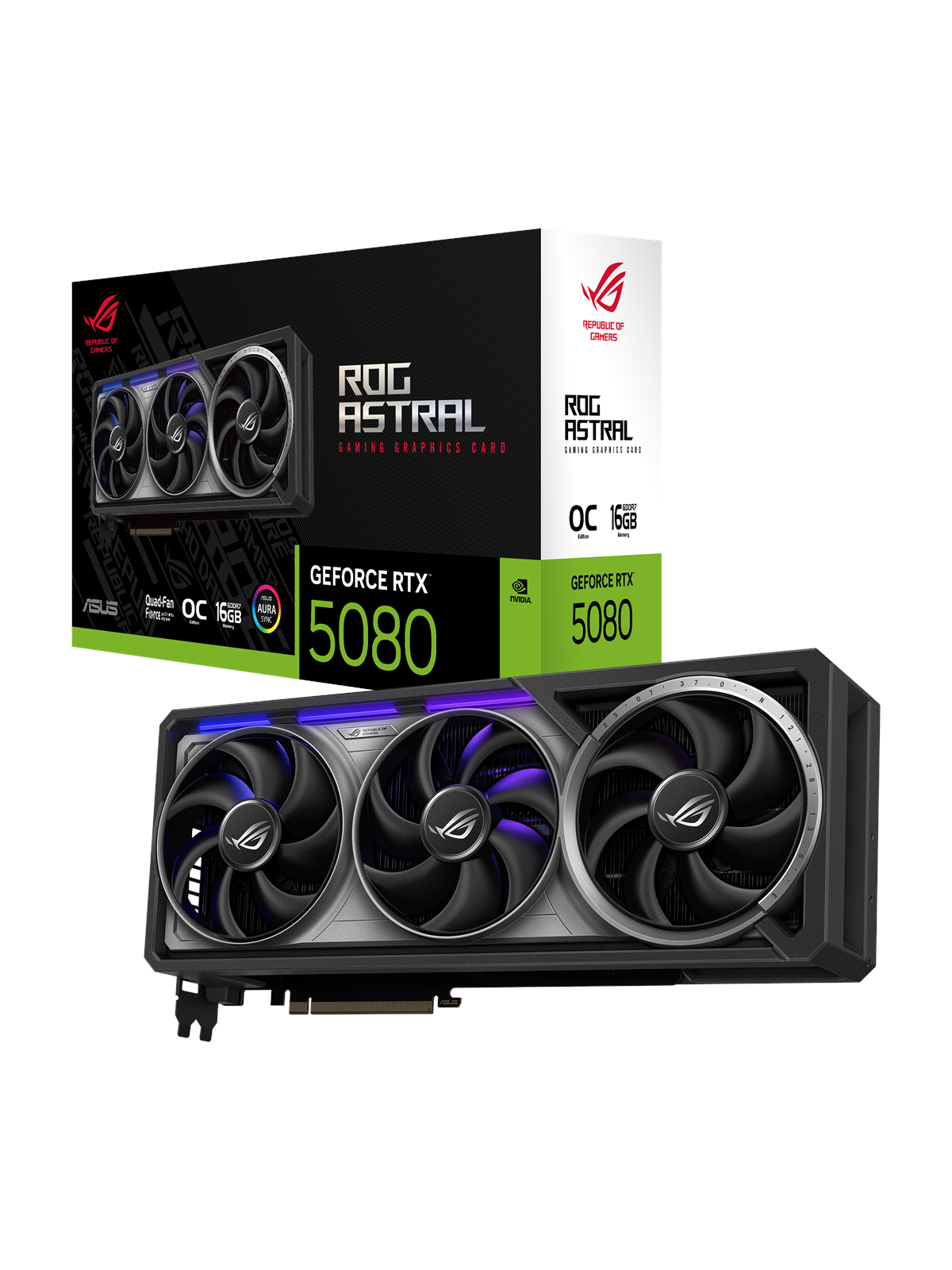 ASUS GeForce RTX 5080 ROG Astral OC - 16GB GDDR7 RAM - Grafikkort, Grafikkort