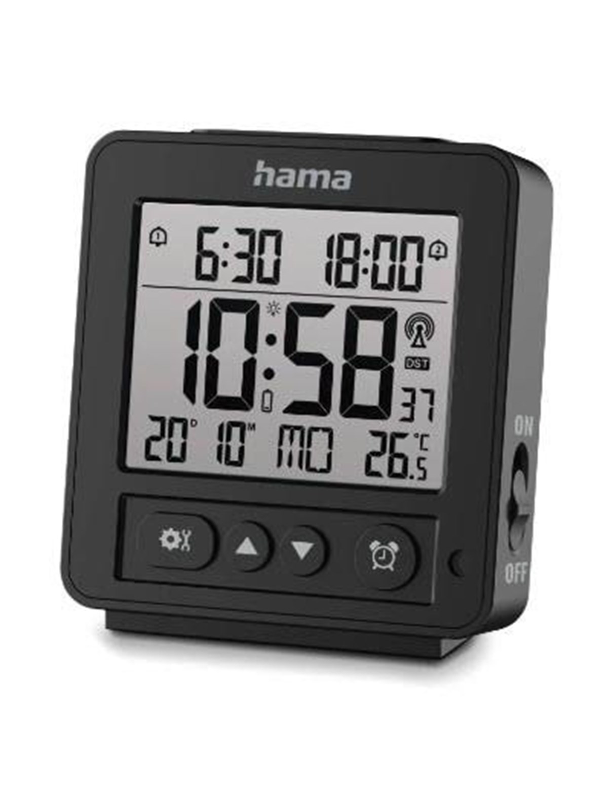 Hama 'Rhodes' Digital Radio Alarm Clock LCD Black, Boligindretning