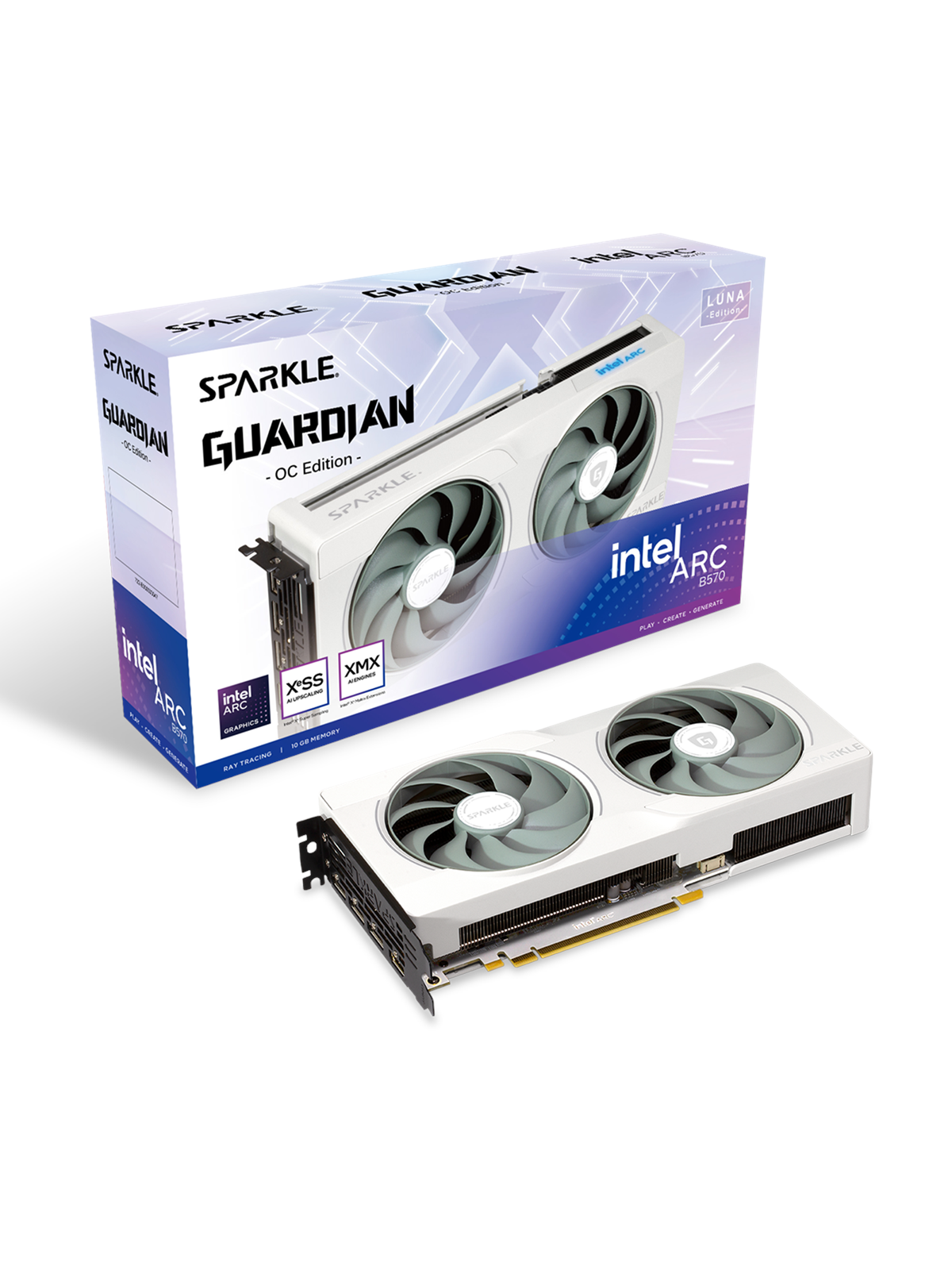 Sparkle Arc B570 Guardian Luna OC - 10GB GDDR6 RAM - Grafikkort, Grafikkort