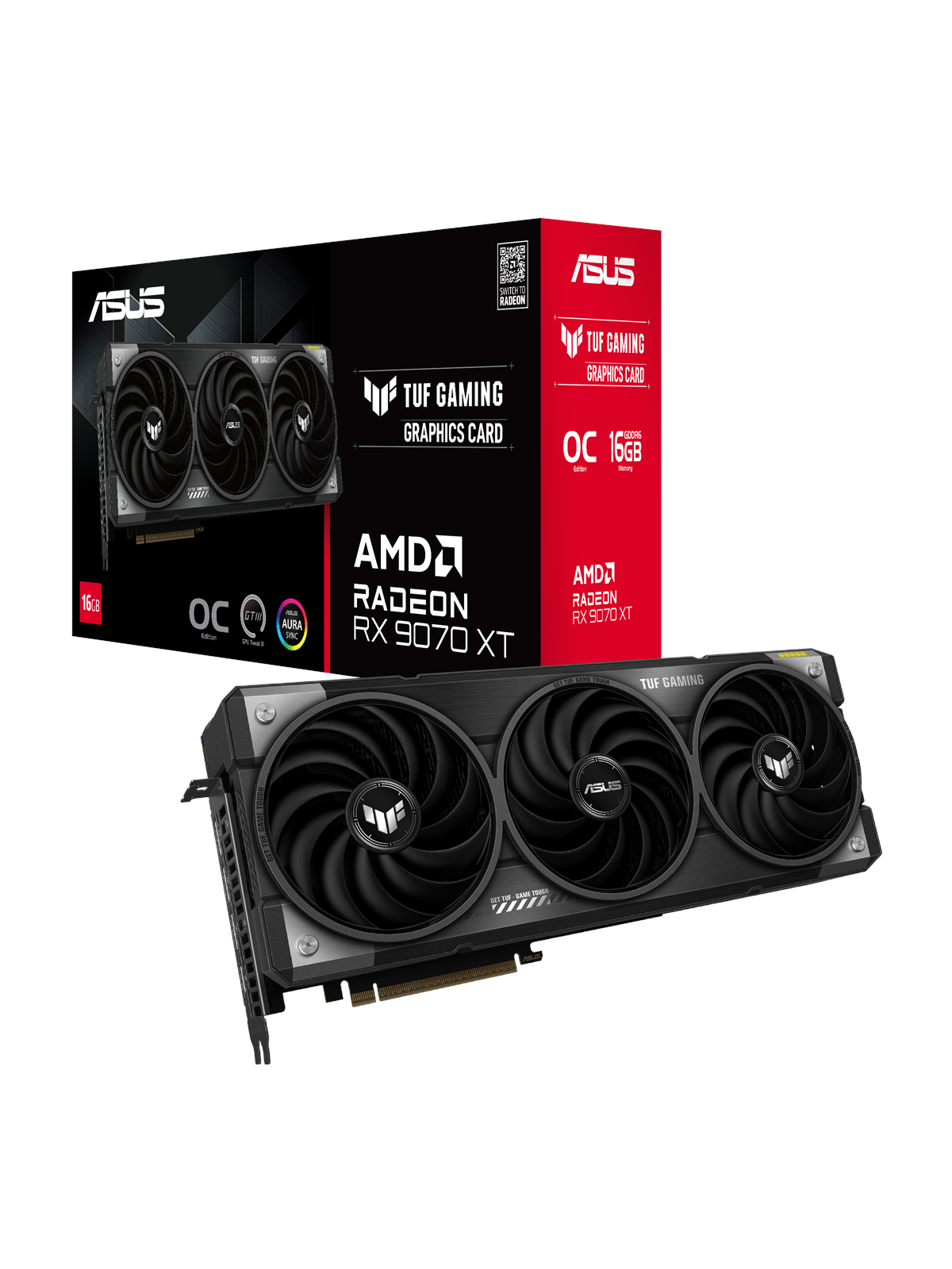 ASUS Radeon RX 9070 XT TUF OC - 16GB GDDR6 RAM - Grafikkort, Grafikkort