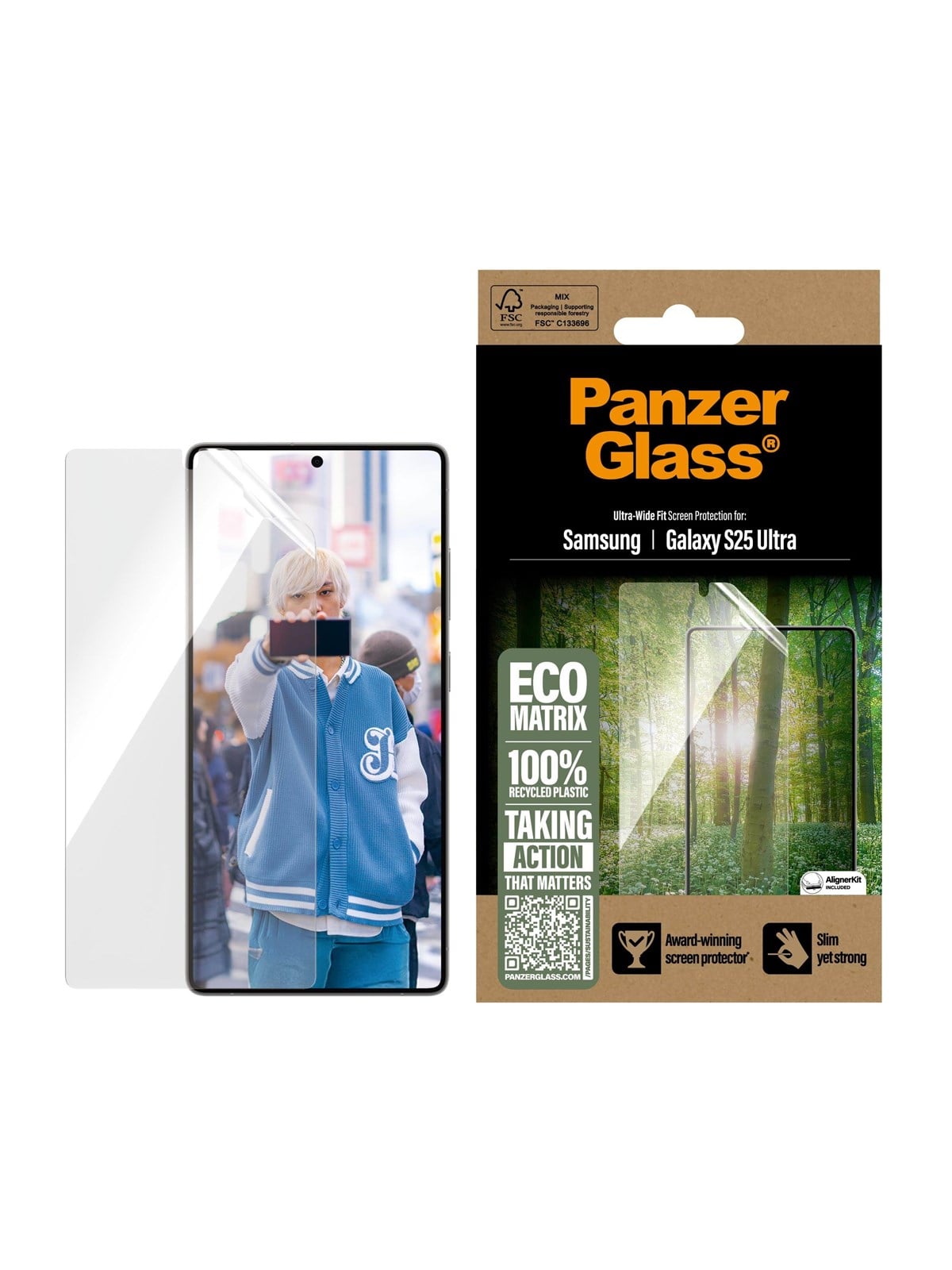PanzerGlass Eco MATRIX Screen Protector Samsung Galaxy S25 Ultra | Ultra-Wide Fit