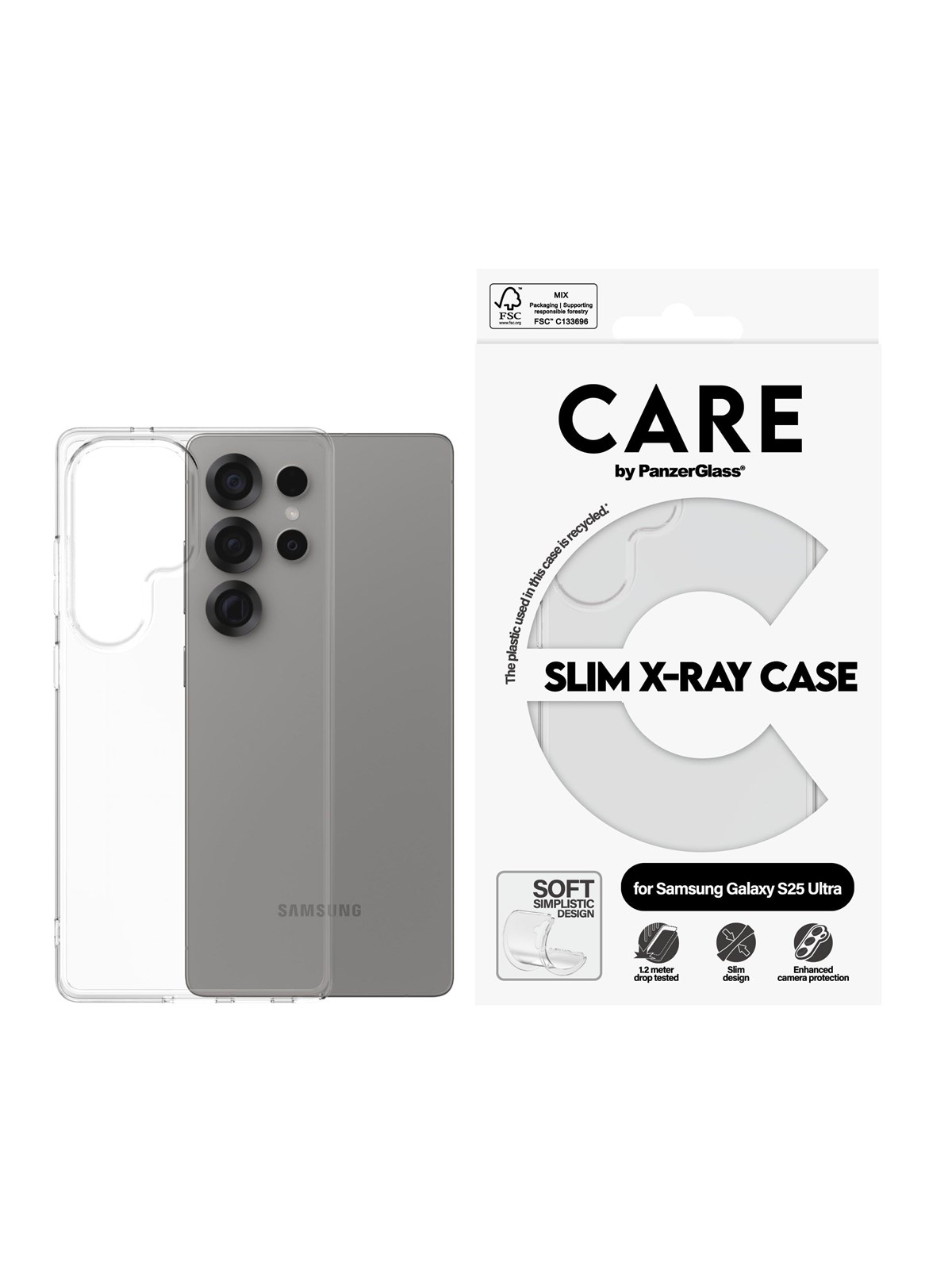 CARE by PanzerGlass Fashionable Case Transparent X-Ray Soft Basic Samsung Galaxy S25 Ultra