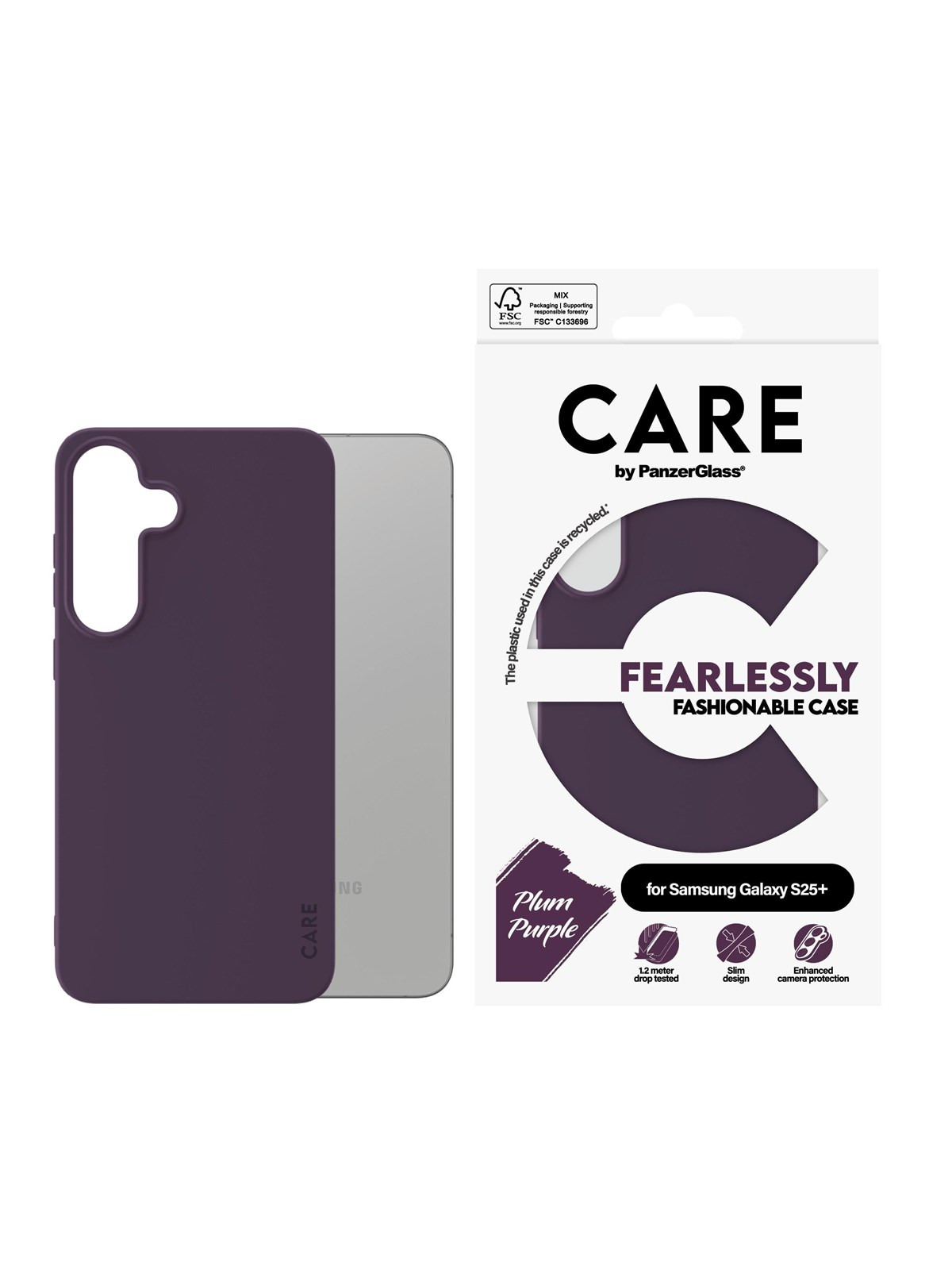 CARE by PanzerGlass Fashionable Case Plum Purple Samsung Galaxy S25+, Mobilcover