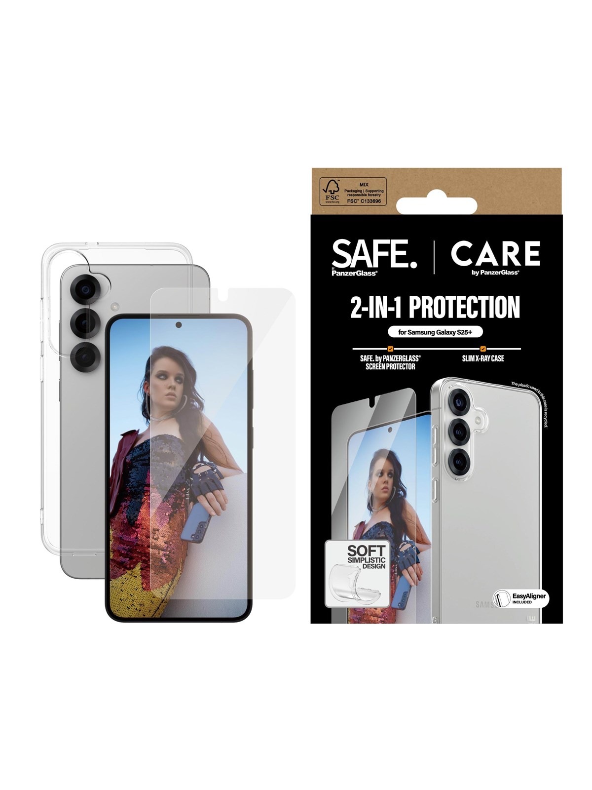 CARE by PanzerGlass Fashion 2-in-1 Bundle Samsung Galaxy S25+, Beskyttelsesglas