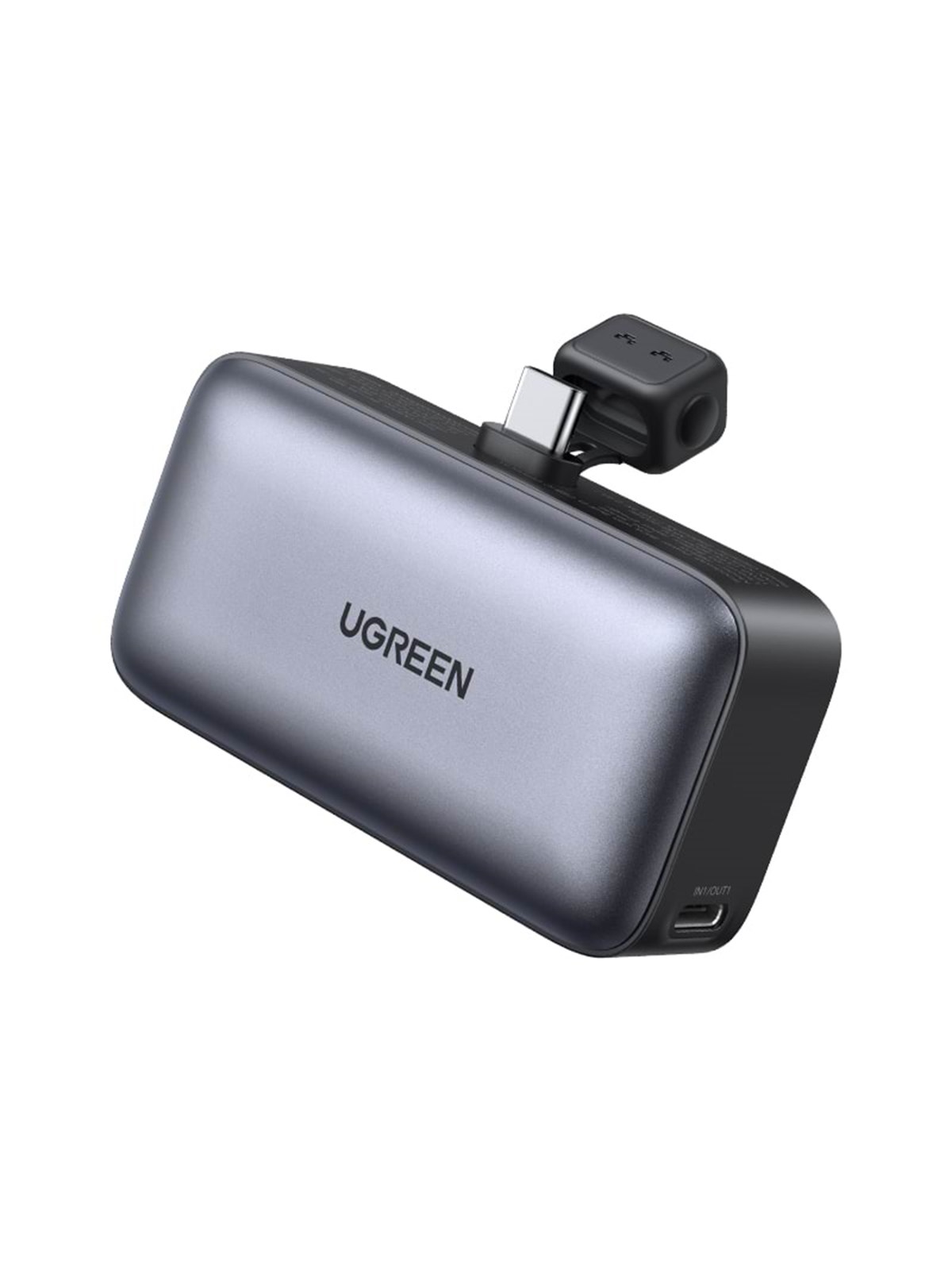 UGREEN 5000mah Power Bank With Built-In Usb-C Connector Powerbank - Sort - 5000 Ah
