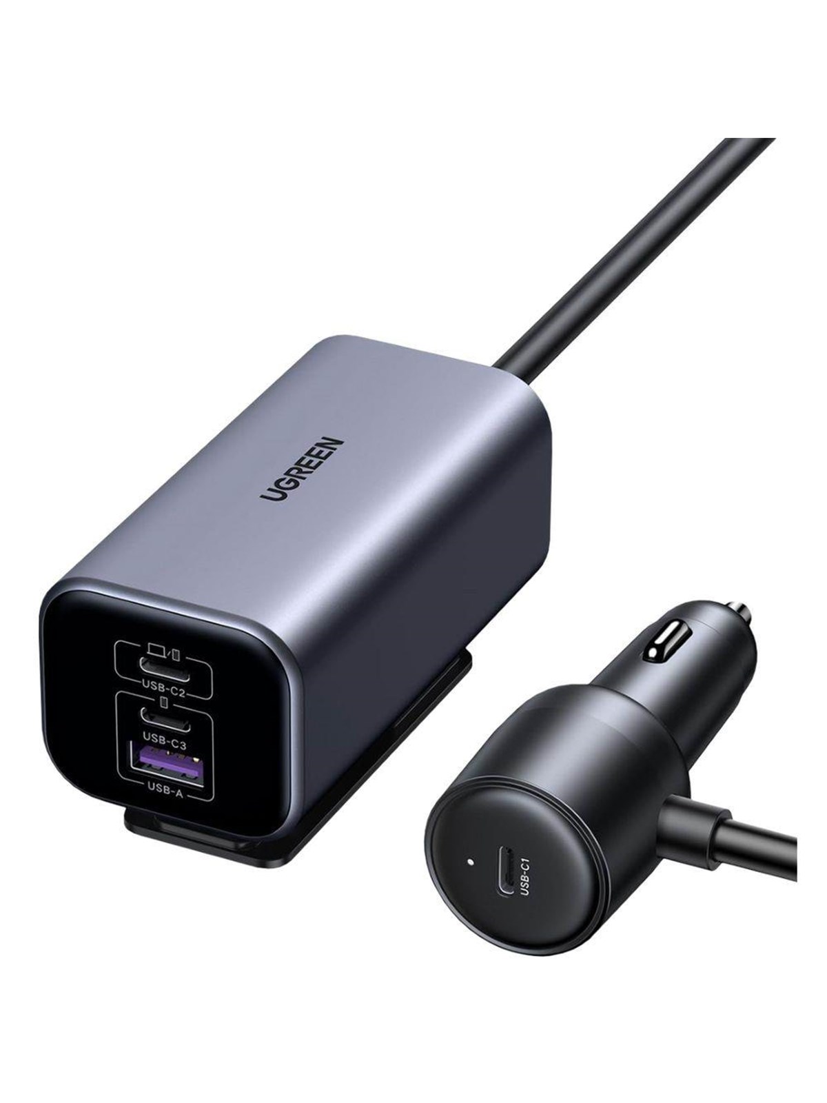 UGREEN 150w 4-Port Gan Fast Car Charger, Mobil Oplader