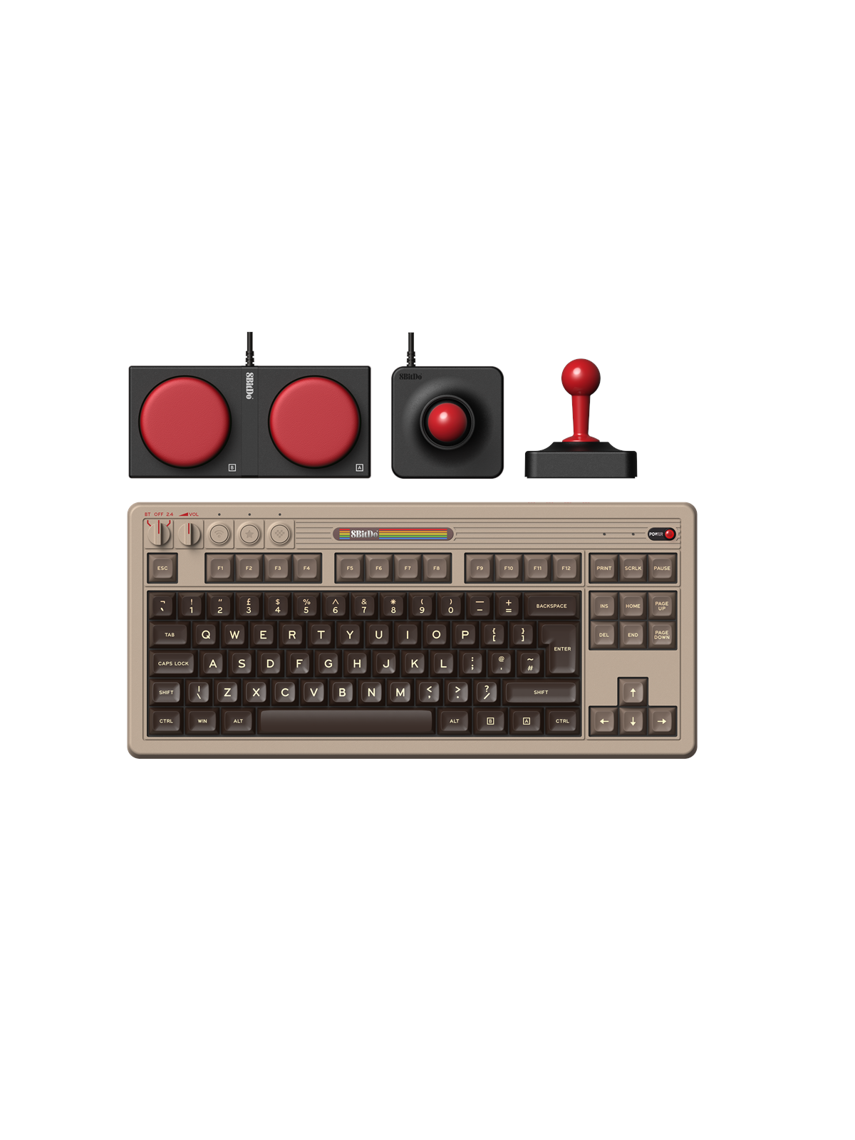 8BitDo Retro Mechanical Keyboard - C64 Edition - ISO - Engelsk - UK - Beige