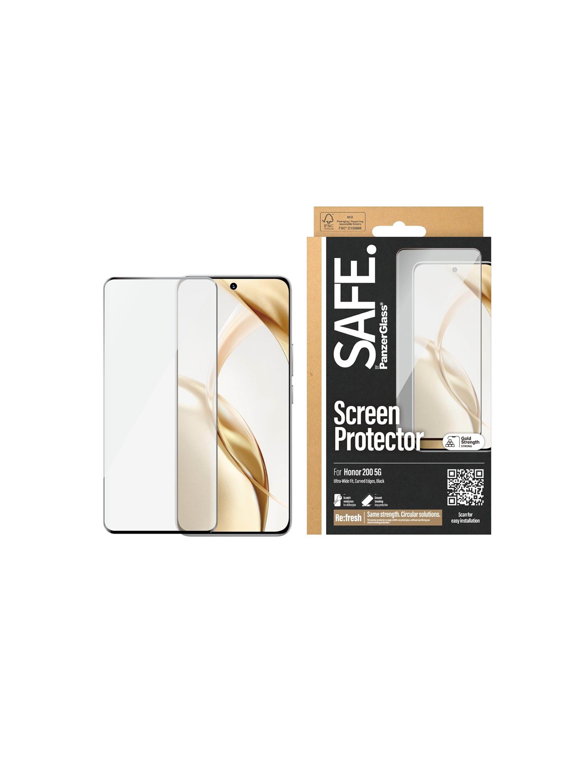 SAFE by PanzerGlass Screen Protector Honor 200 5G | Ultra-Wide Fit, Beskyttelsesglas